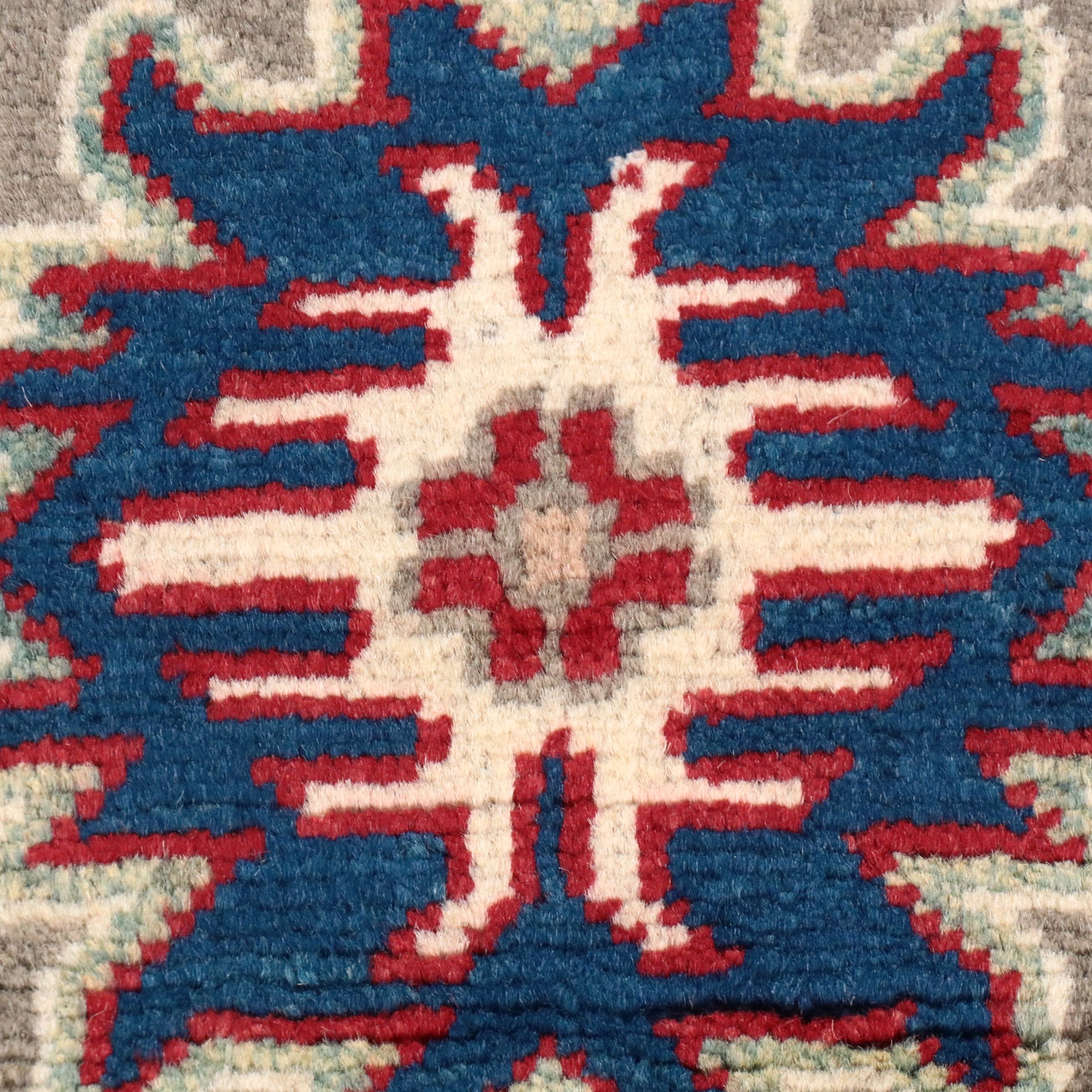 4'2 x 5'10 Hand-Knotted Pakistani Kazak Area Rug