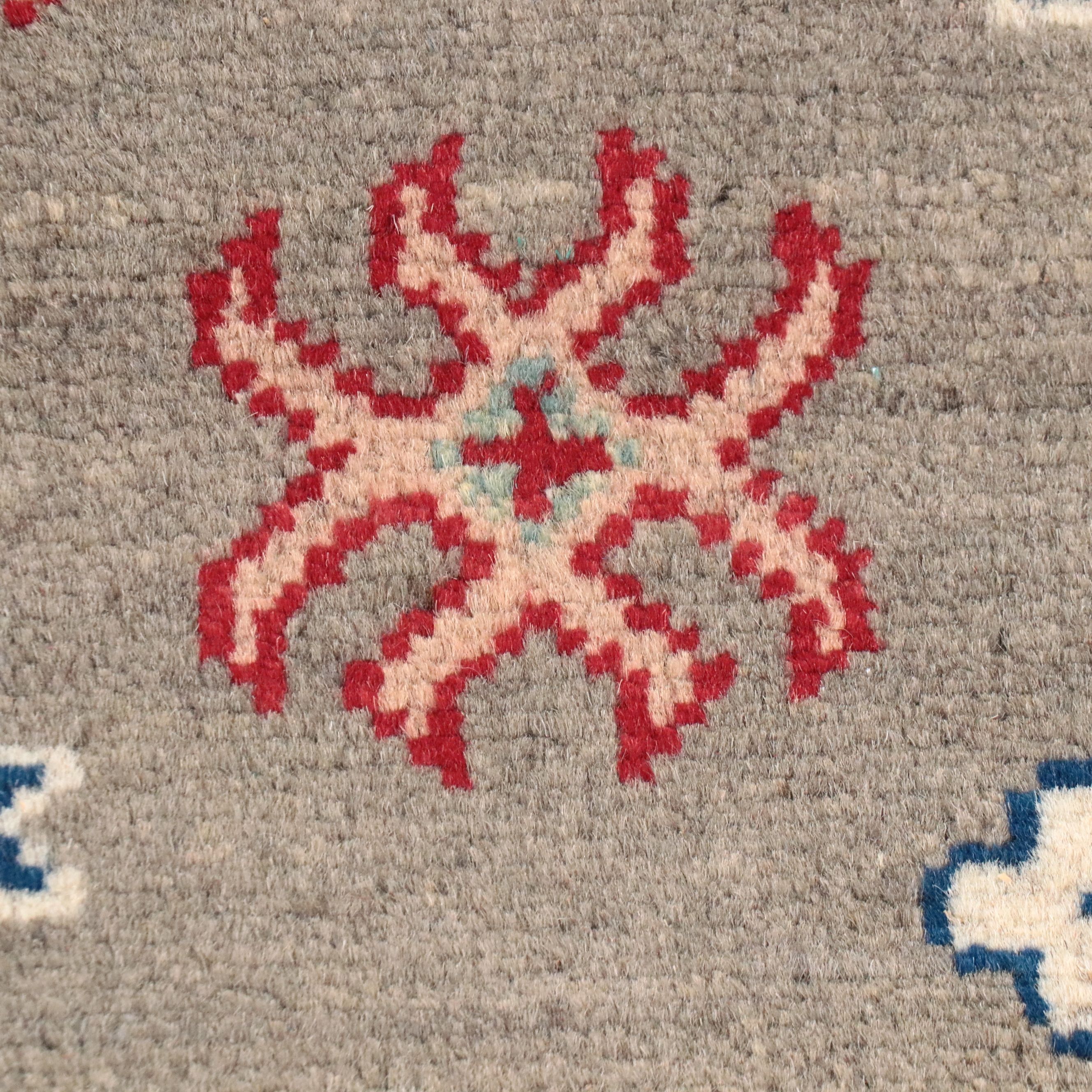 4'2 x 5'10 Hand-Knotted Pakistani Kazak Area Rug