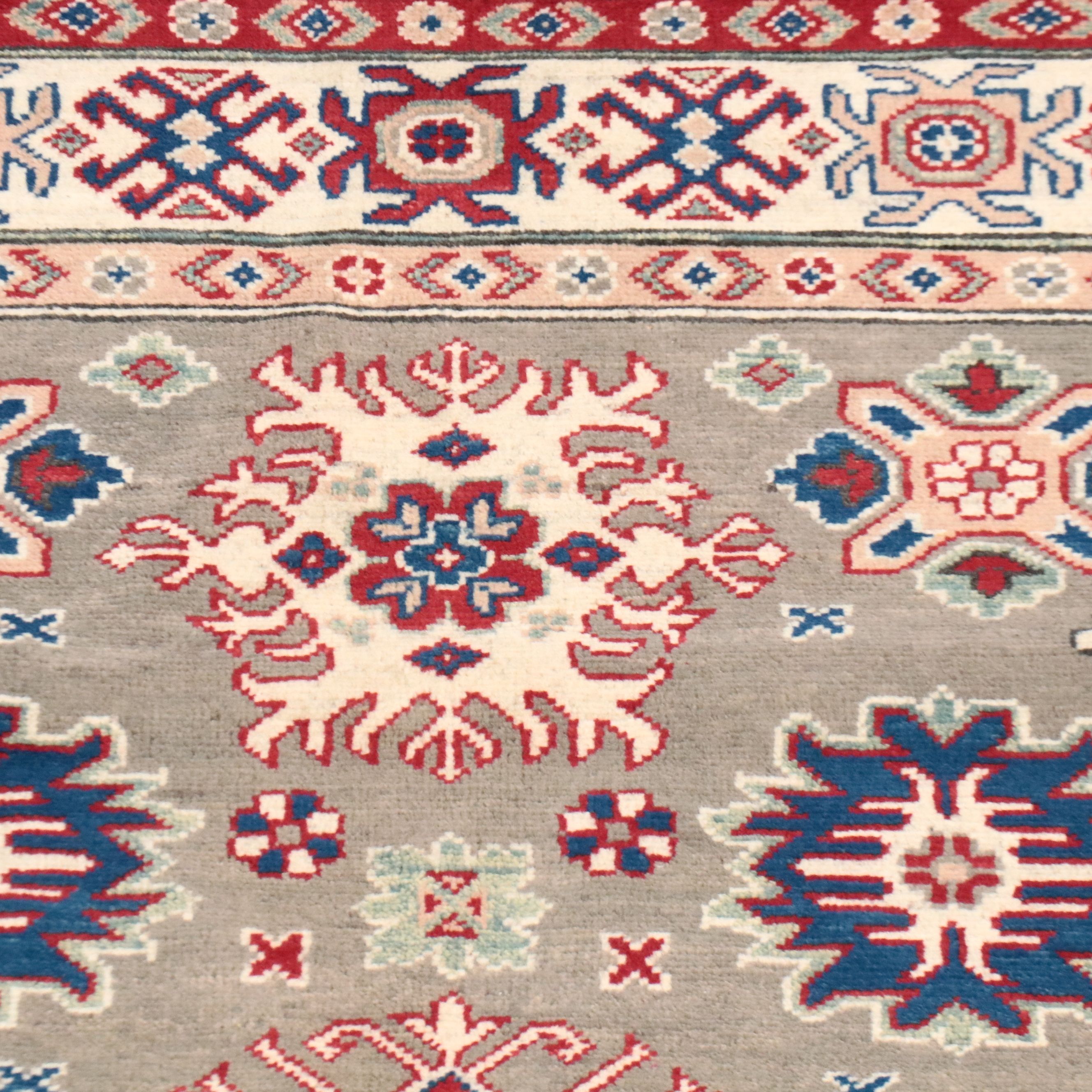 4'2 x 5'10 Hand-Knotted Pakistani Kazak Area Rug