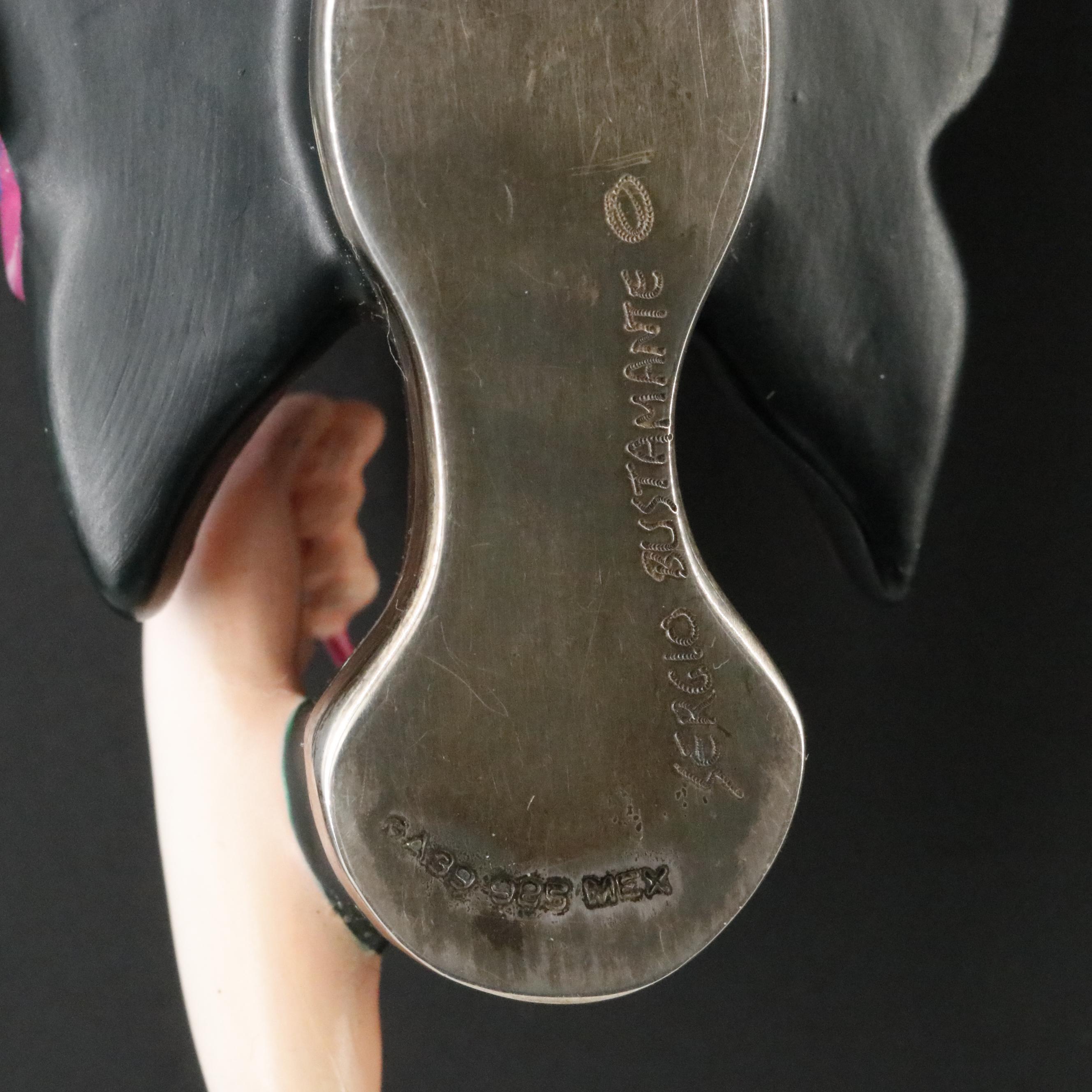 Mexican Sergio Bustamante Sterling Resin Butterfly Woman Pendant