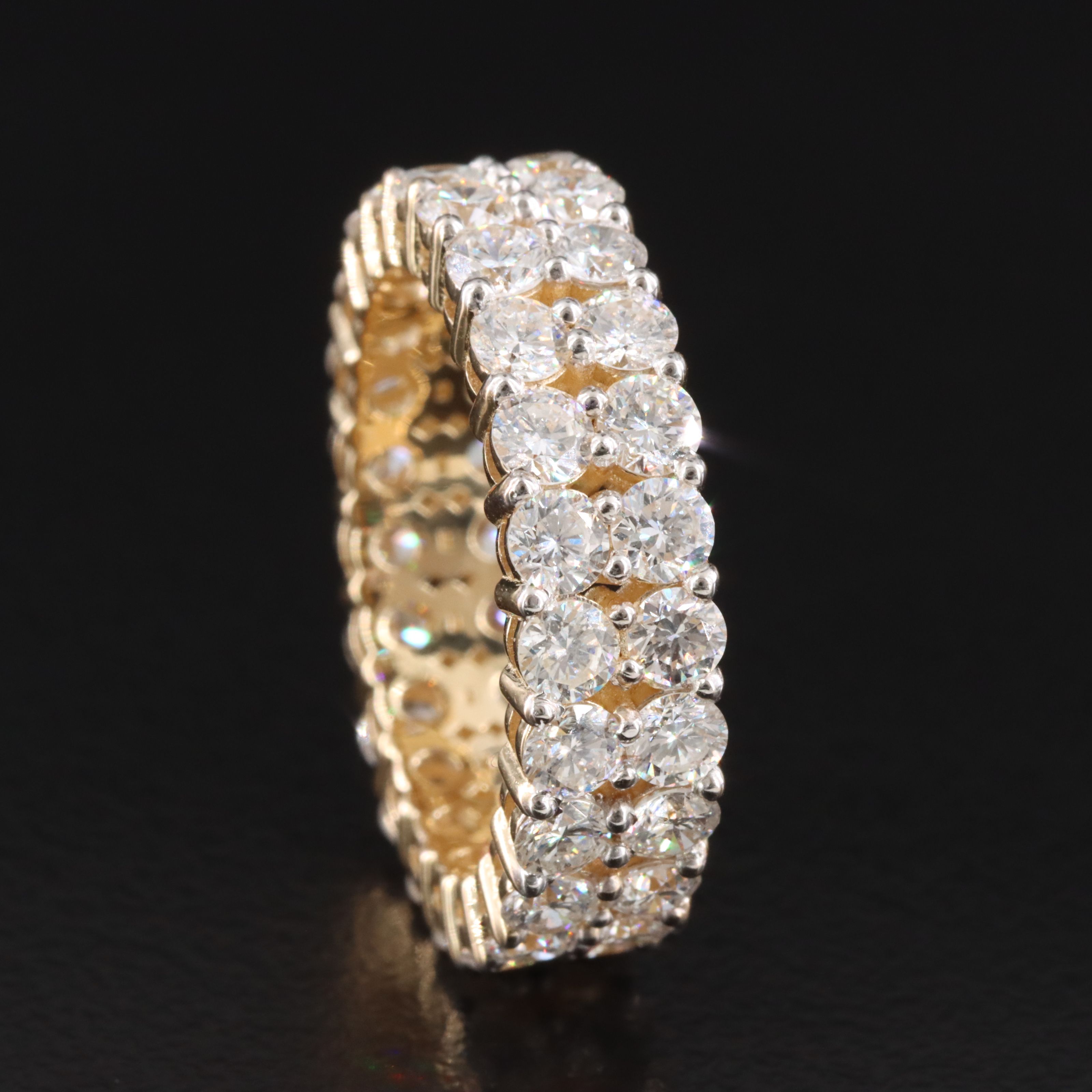 14K 4.28 CTW Lab Grown Diamond Double Row Eternity Band