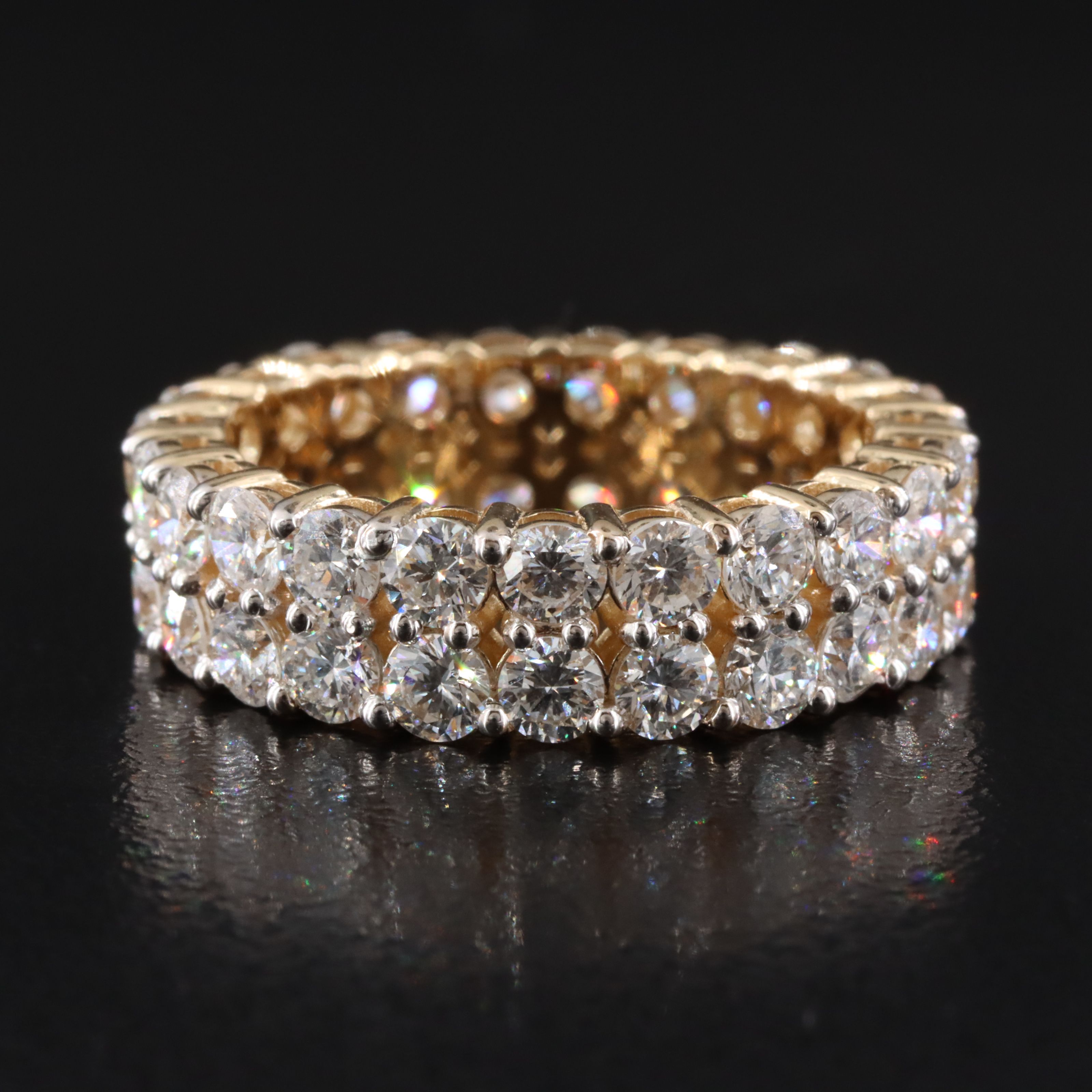 14K 4.28 CTW Lab Grown Diamond Double Row Eternity Band