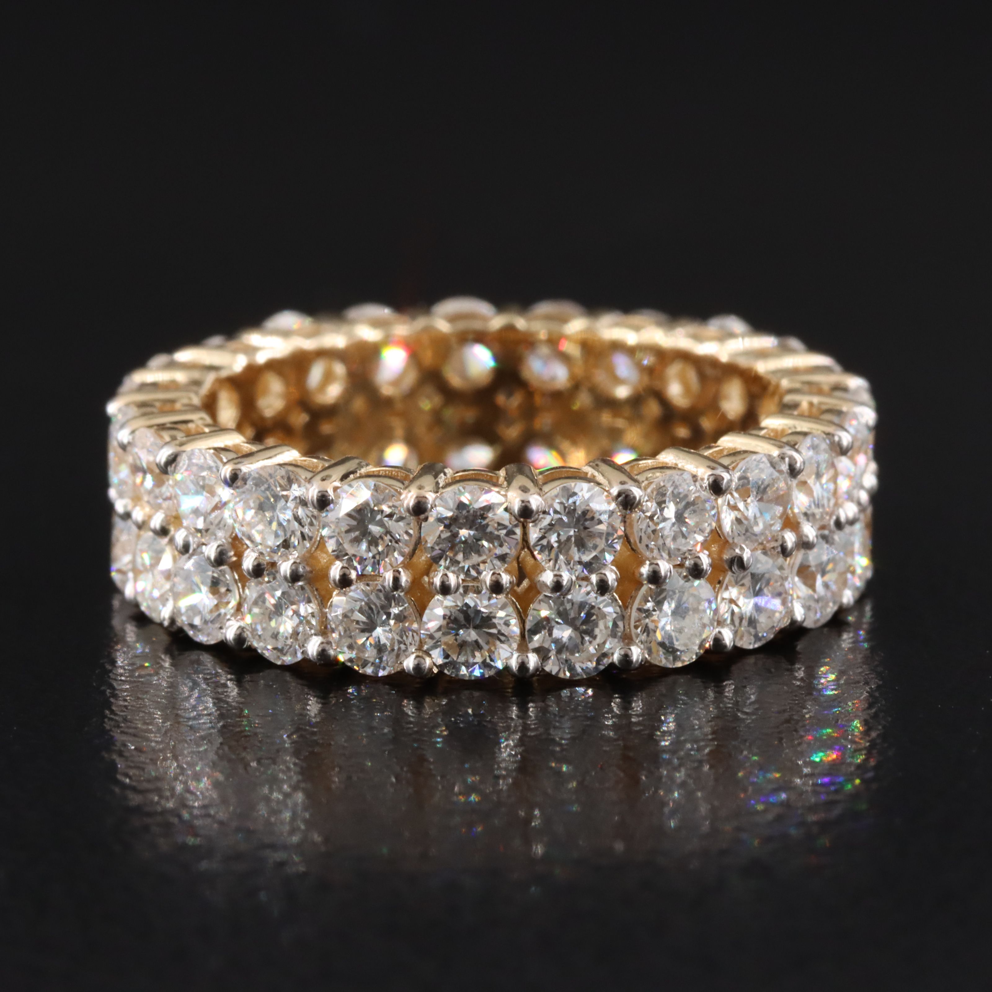 14K 4.28 CTW Lab Grown Diamond Double Row Eternity Band