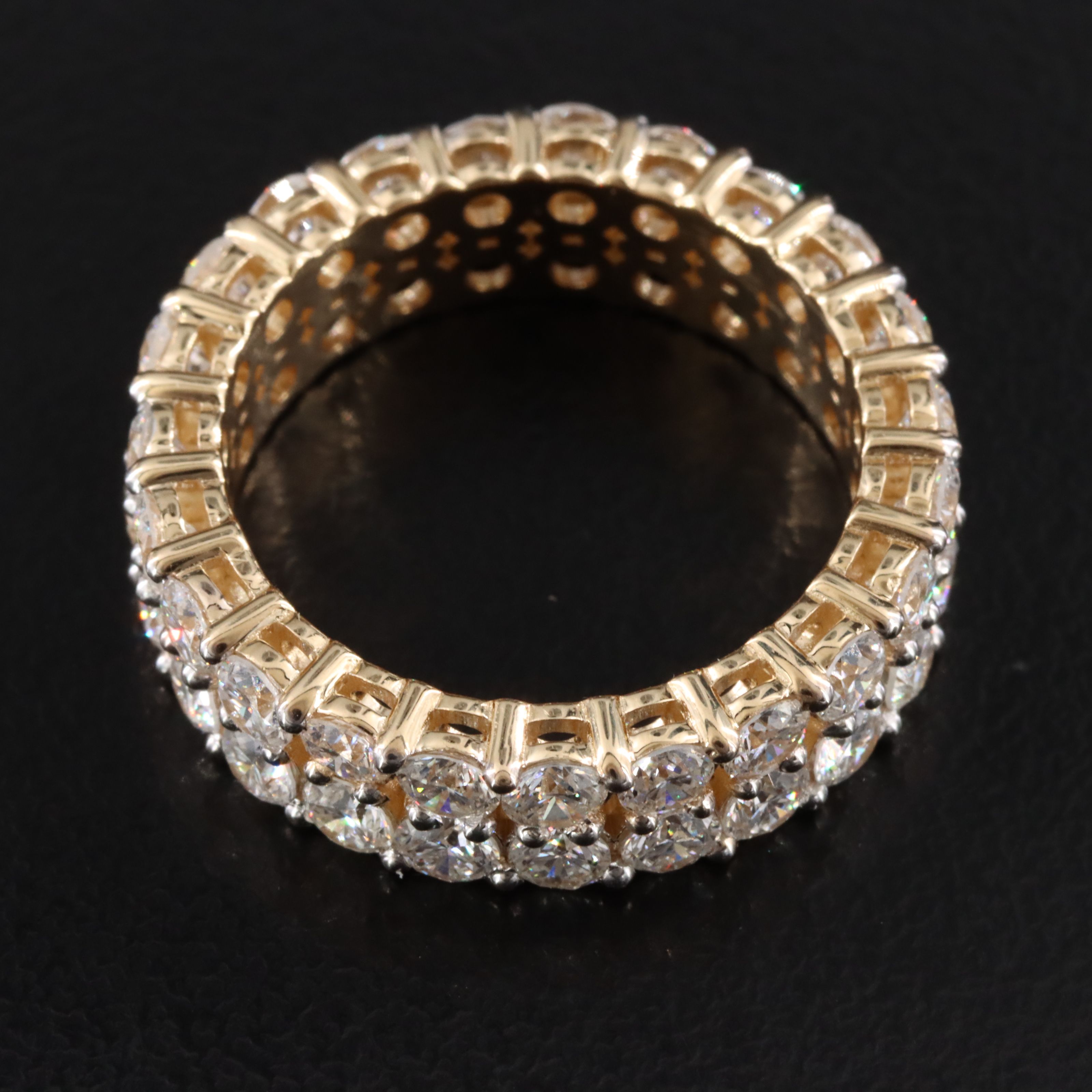 14K 4.28 CTW Lab Grown Diamond Double Row Eternity Band