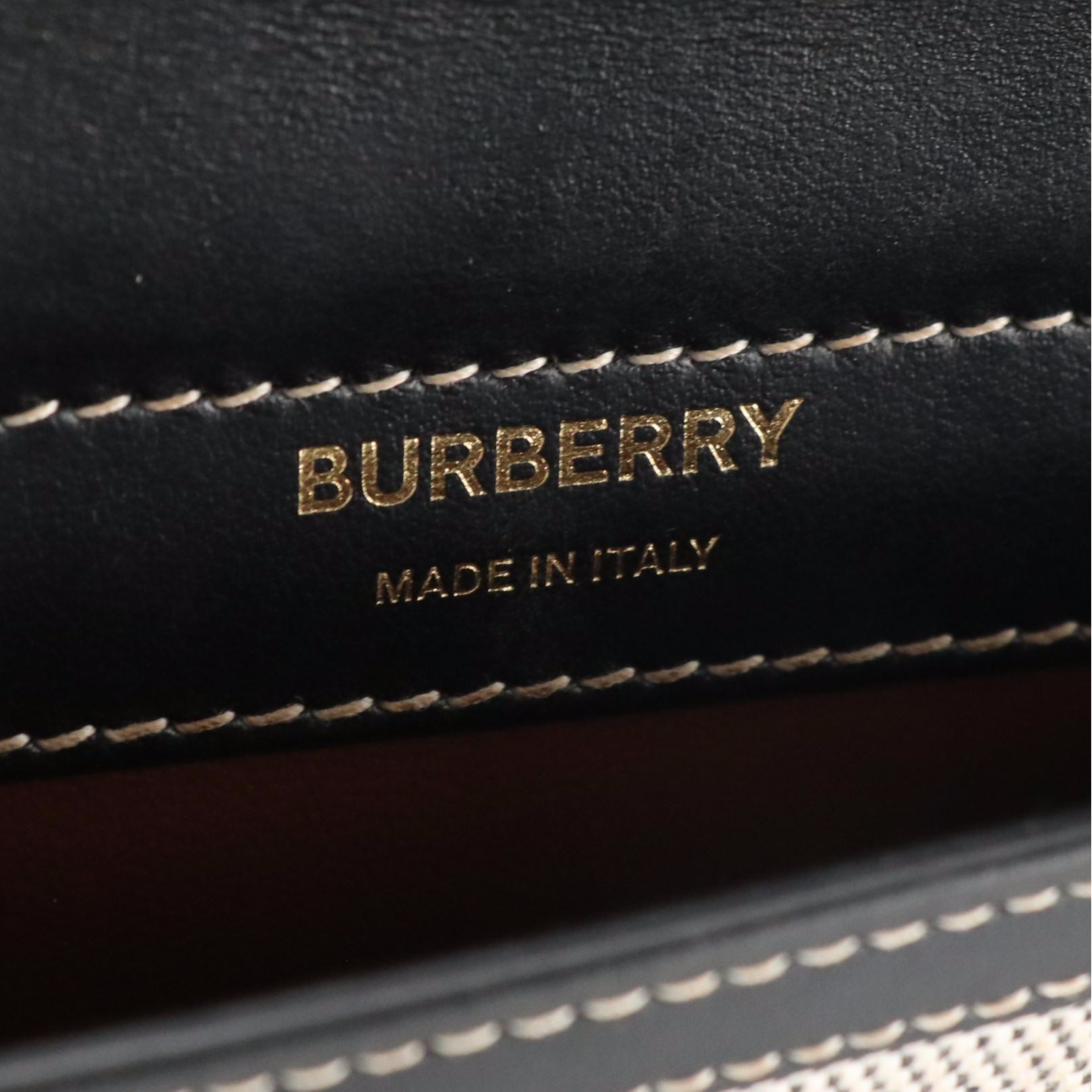 Burberry Mini Horseferry Print Title Bag in Black/Brown Leather and Canvas