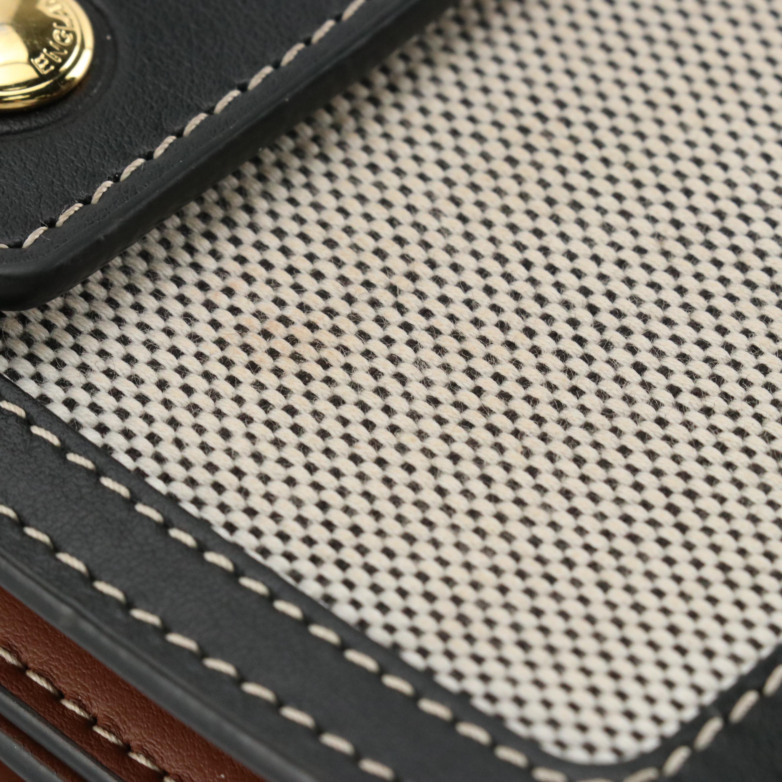 Burberry Mini Horseferry Print Title Bag in Black/Brown Leather and Canvas