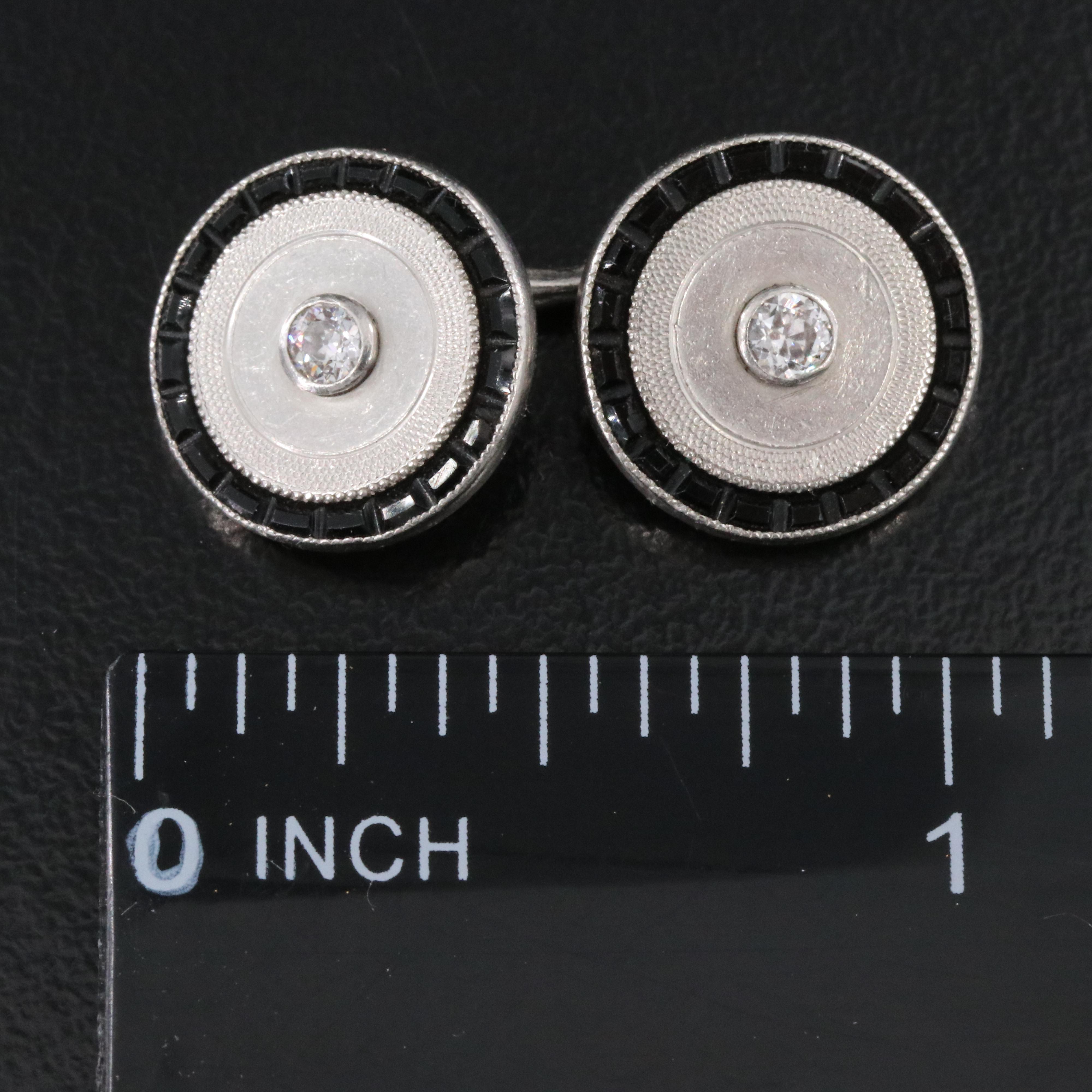 Larter & Sons Platinum Diamond and Black Onyx Tuxedo Set