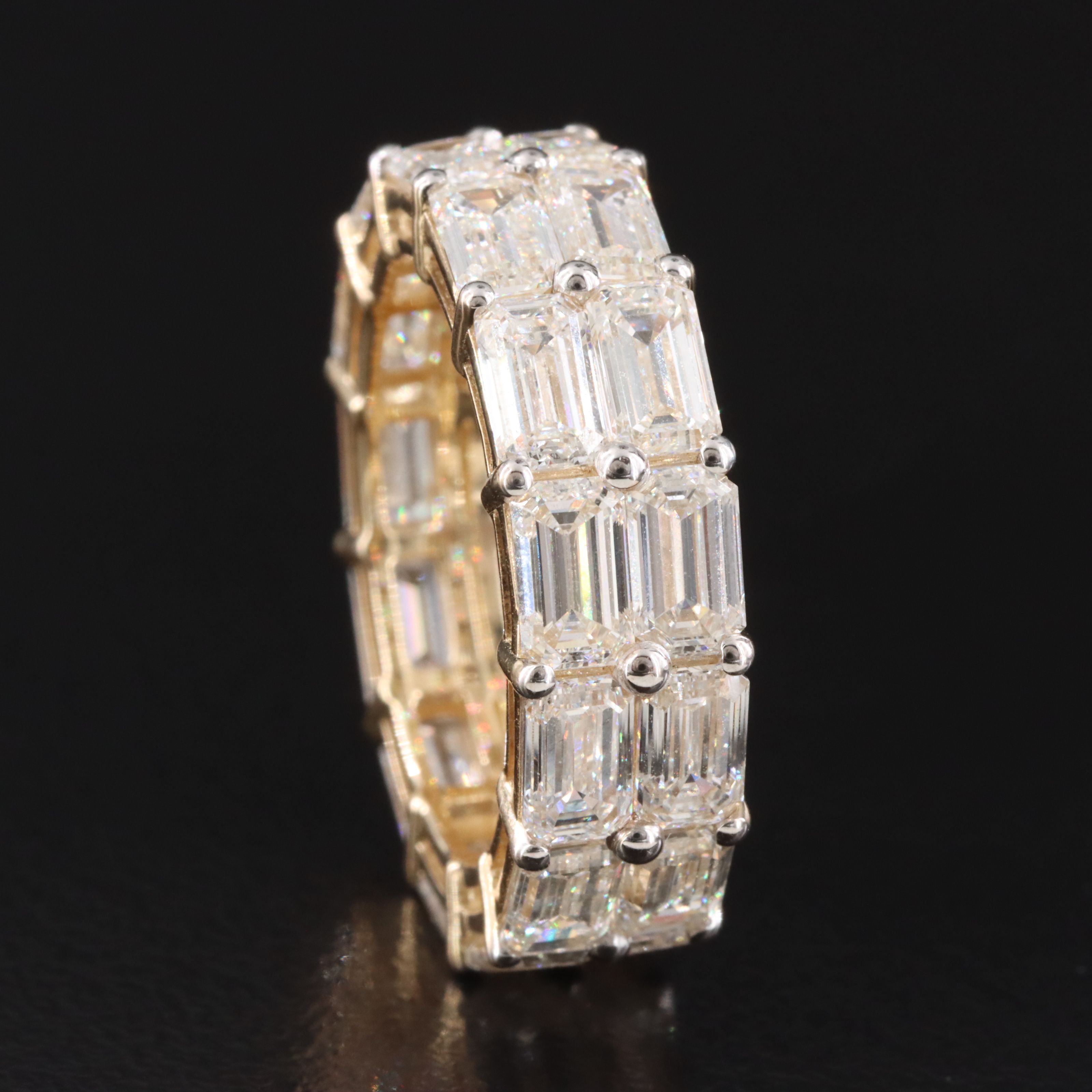14K 8.59 CTW Lab Grown Diamond Double Row Eternity Band