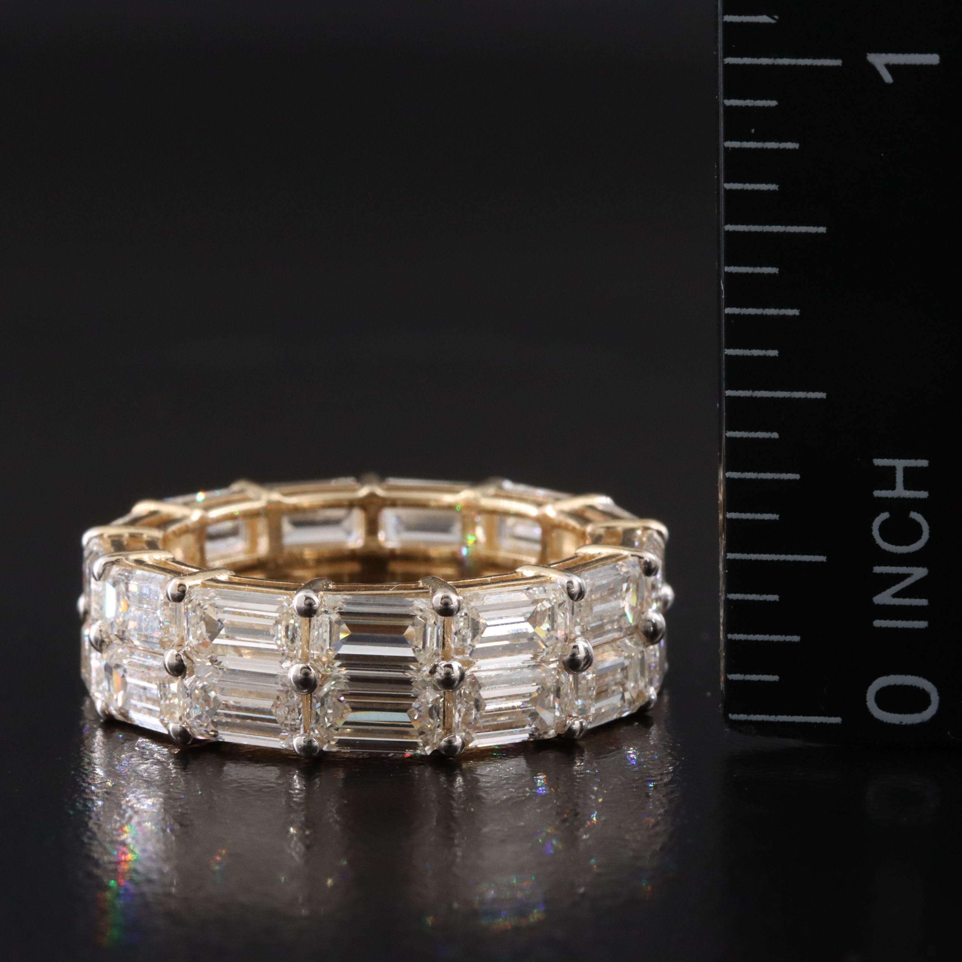 14K 8.59 CTW Lab Grown Diamond Double Row Eternity Band