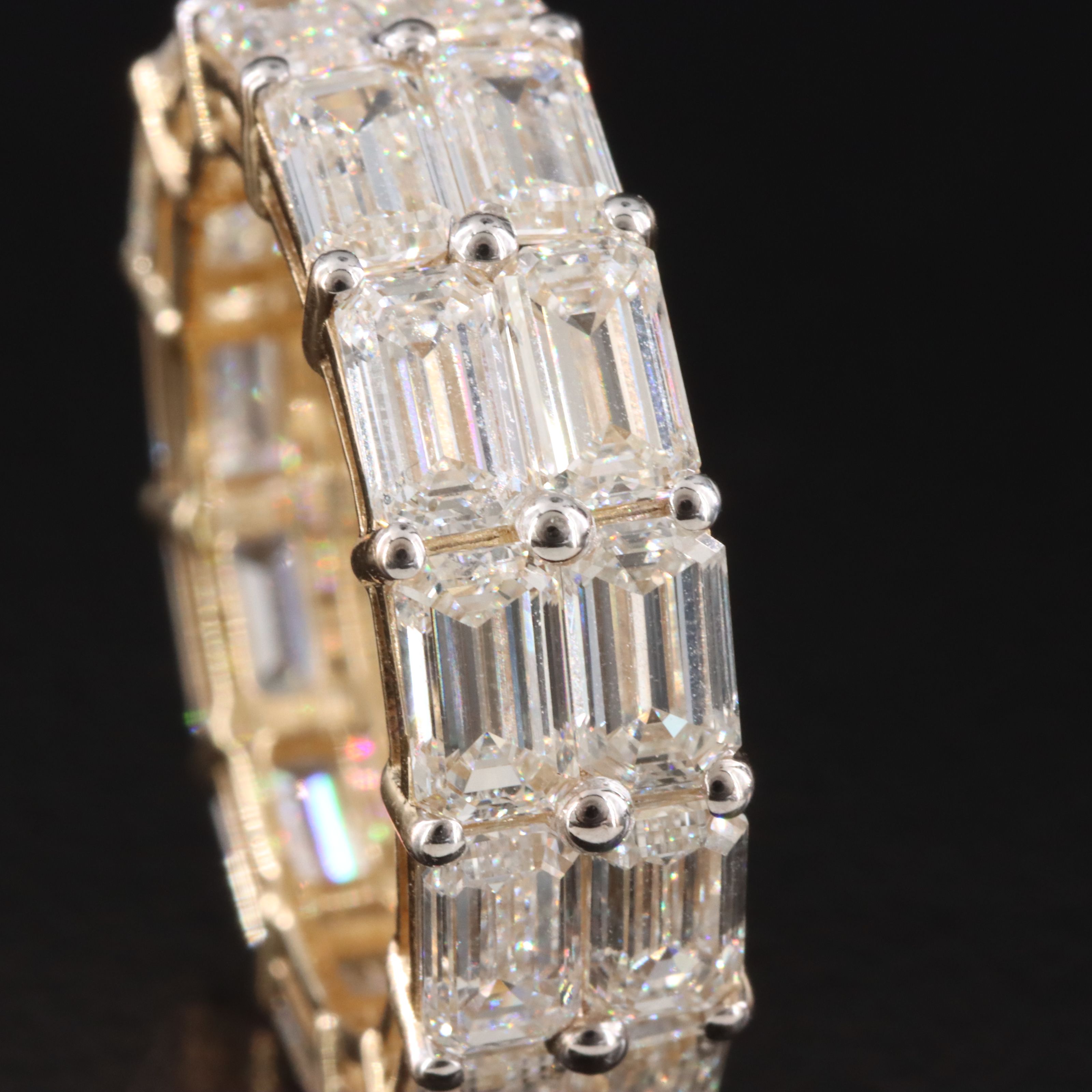 14K 8.59 CTW Lab Grown Diamond Double Row Eternity Band