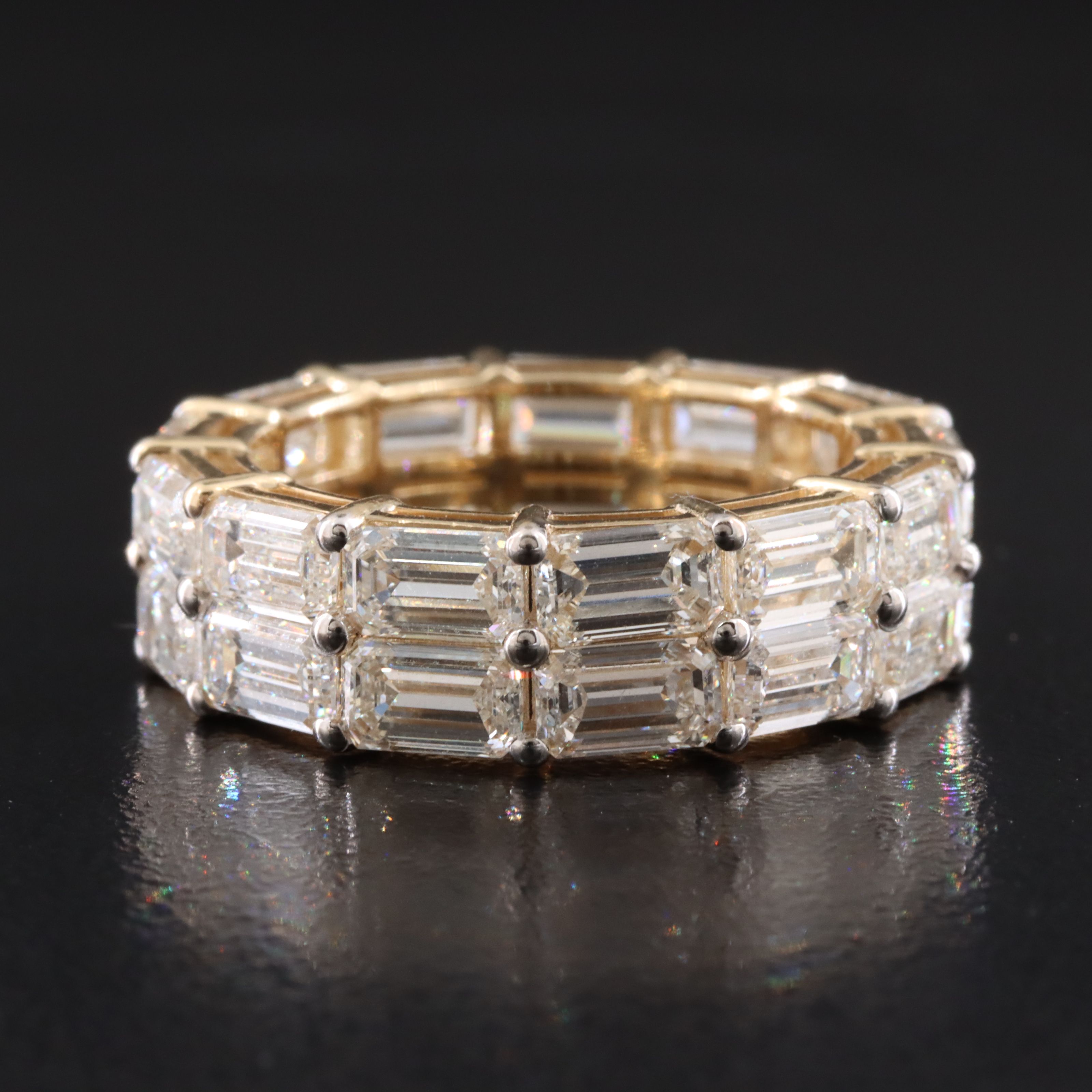 14K 8.59 CTW Lab Grown Diamond Double Row Eternity Band