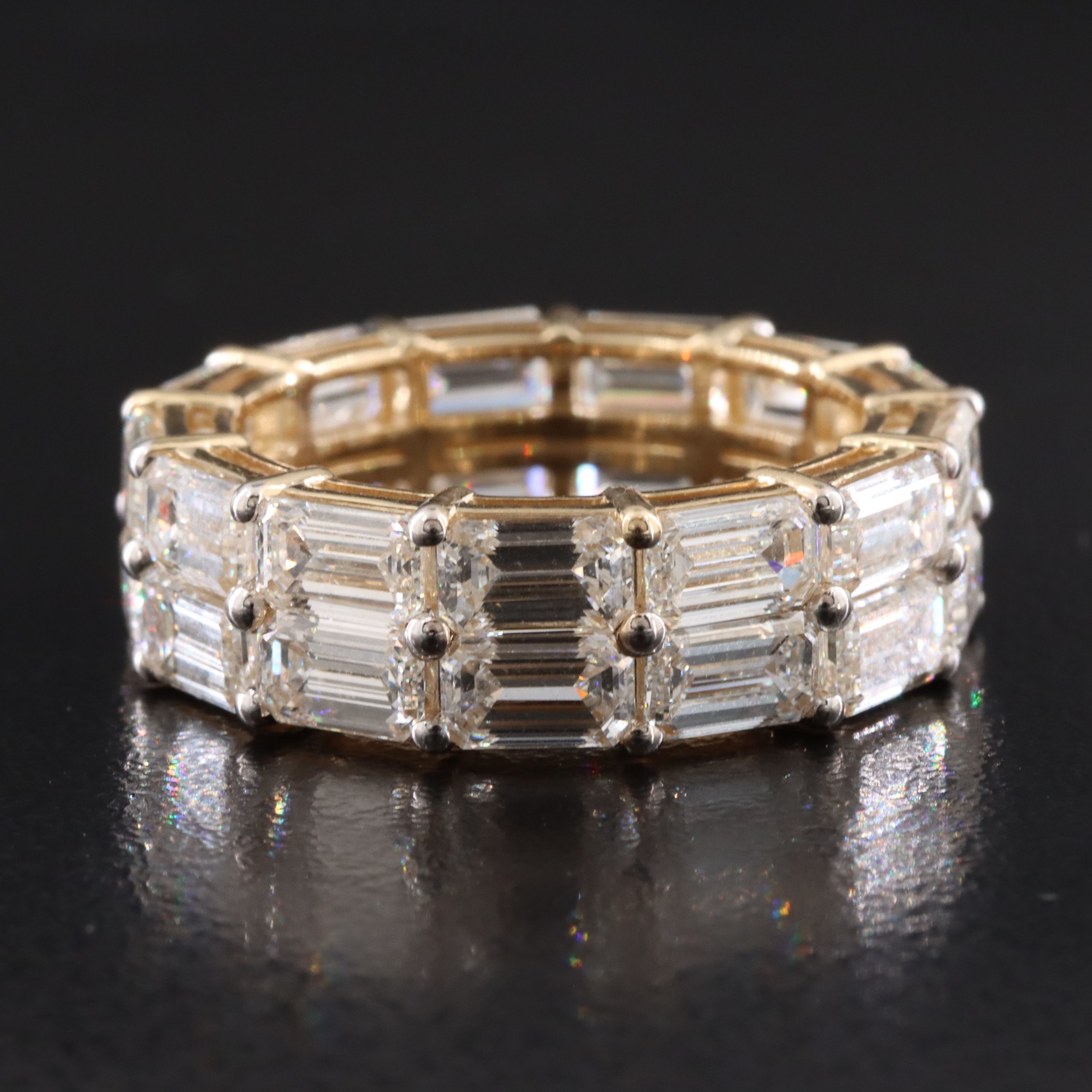 14K 8.59 CTW Lab Grown Diamond Double Row Eternity Band