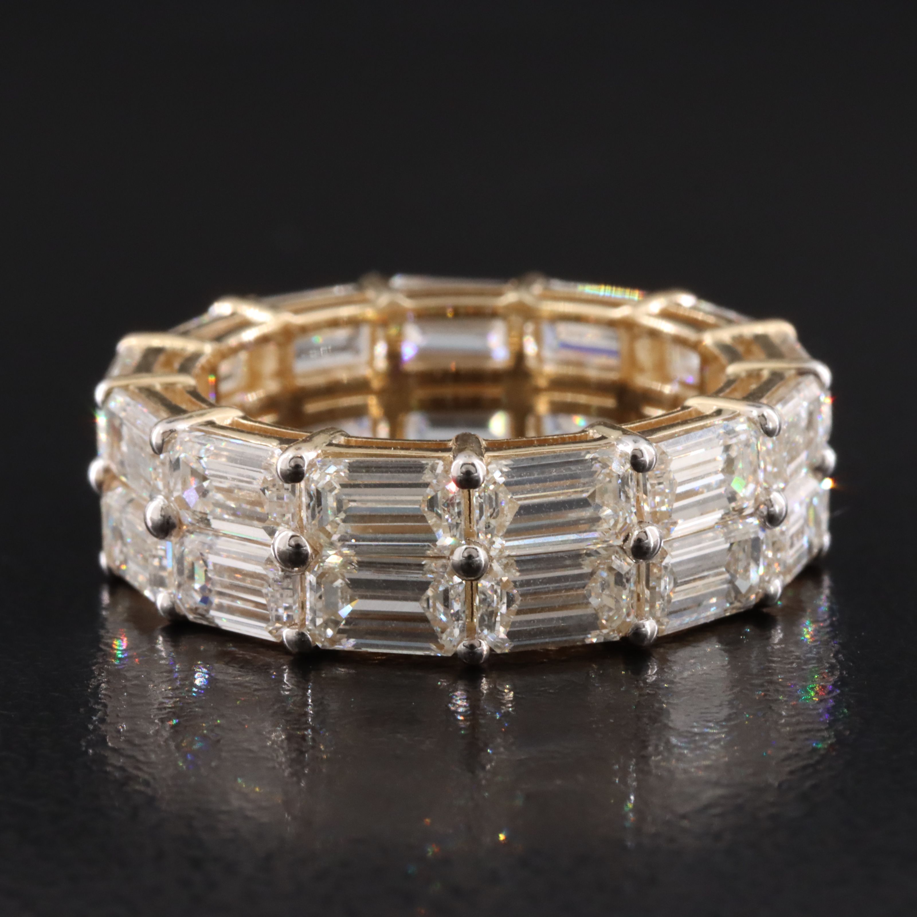 14K 8.59 CTW Lab Grown Diamond Double Row Eternity Band