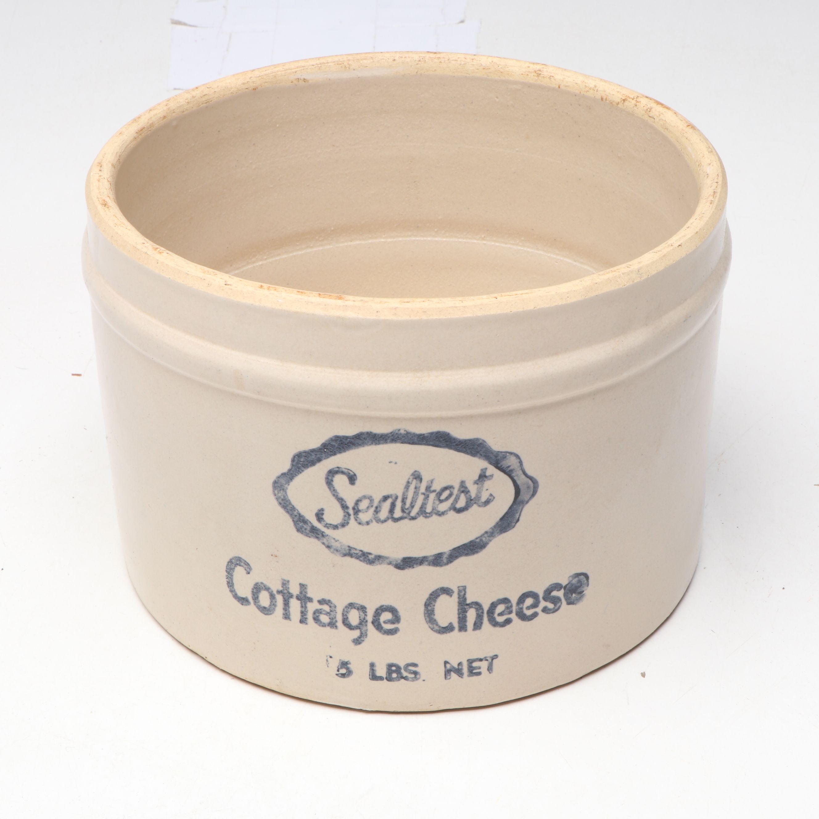 Stoneware Advertising Sealtest Cottage Cheese and Wax Seal Crocks with Bowls