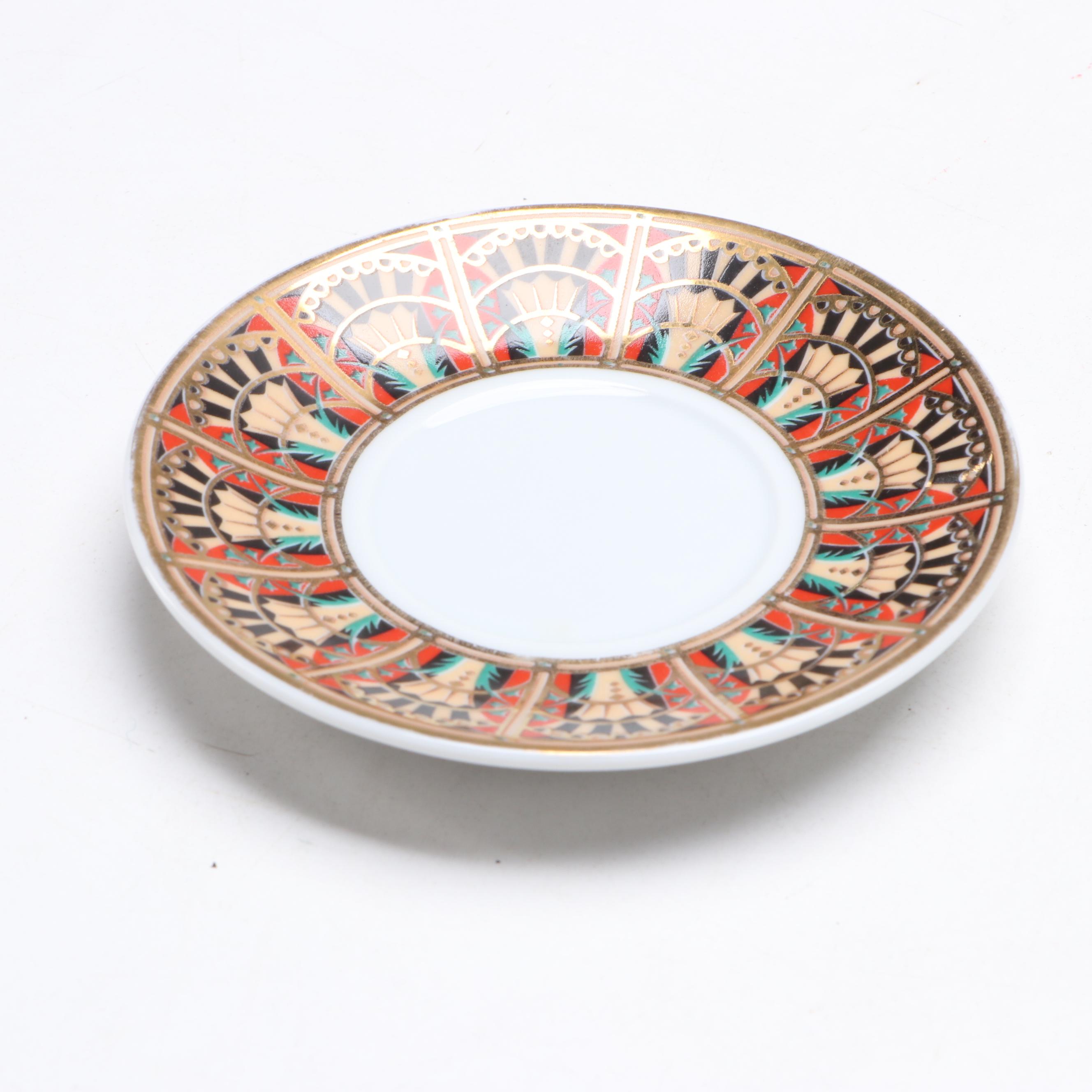 Tunisie Porcelaine La Rose des Sables Porcelain Demitasse Cups and Saucers