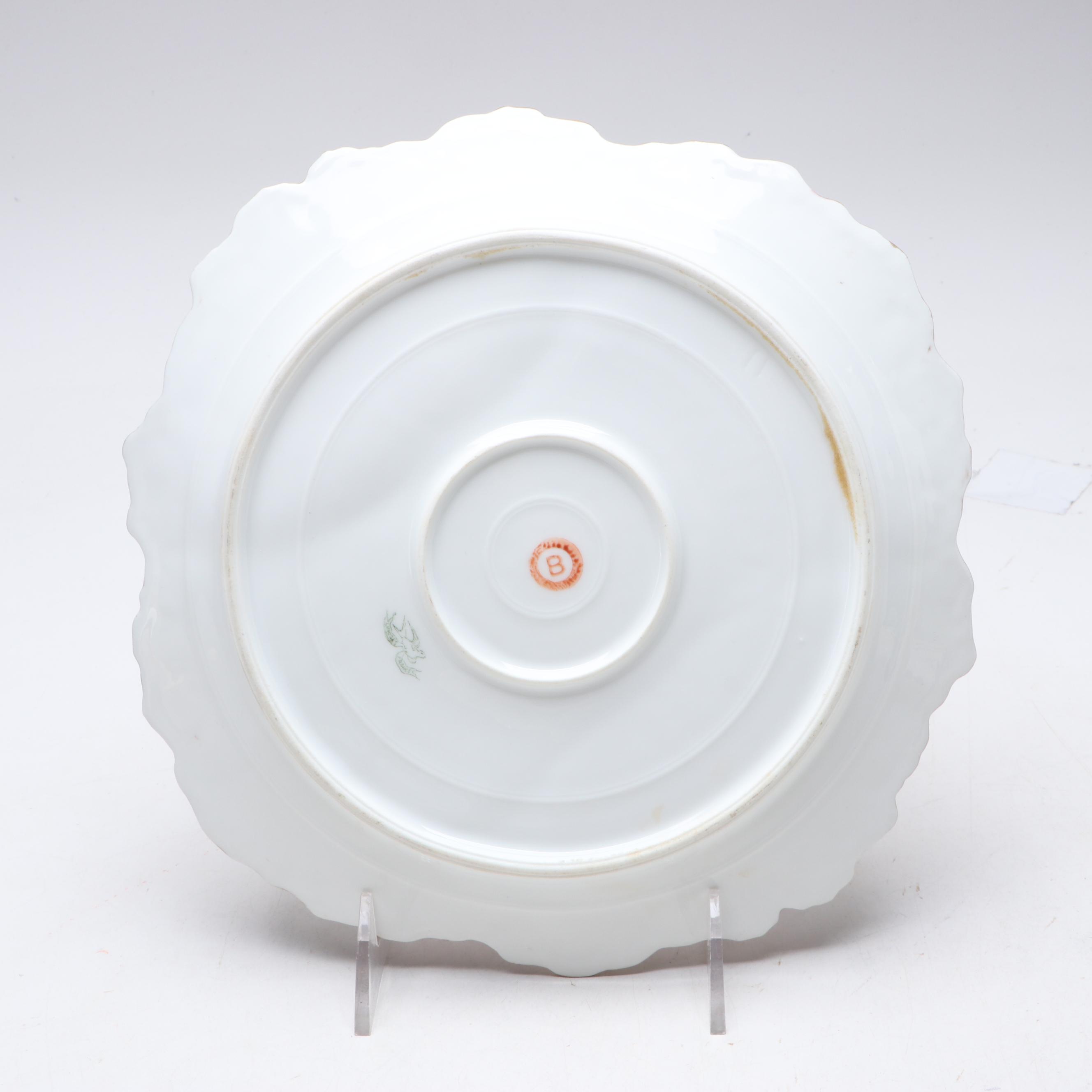 Limoges Porcelain Hand-Painted and Gilt Accented Asparagus Plates