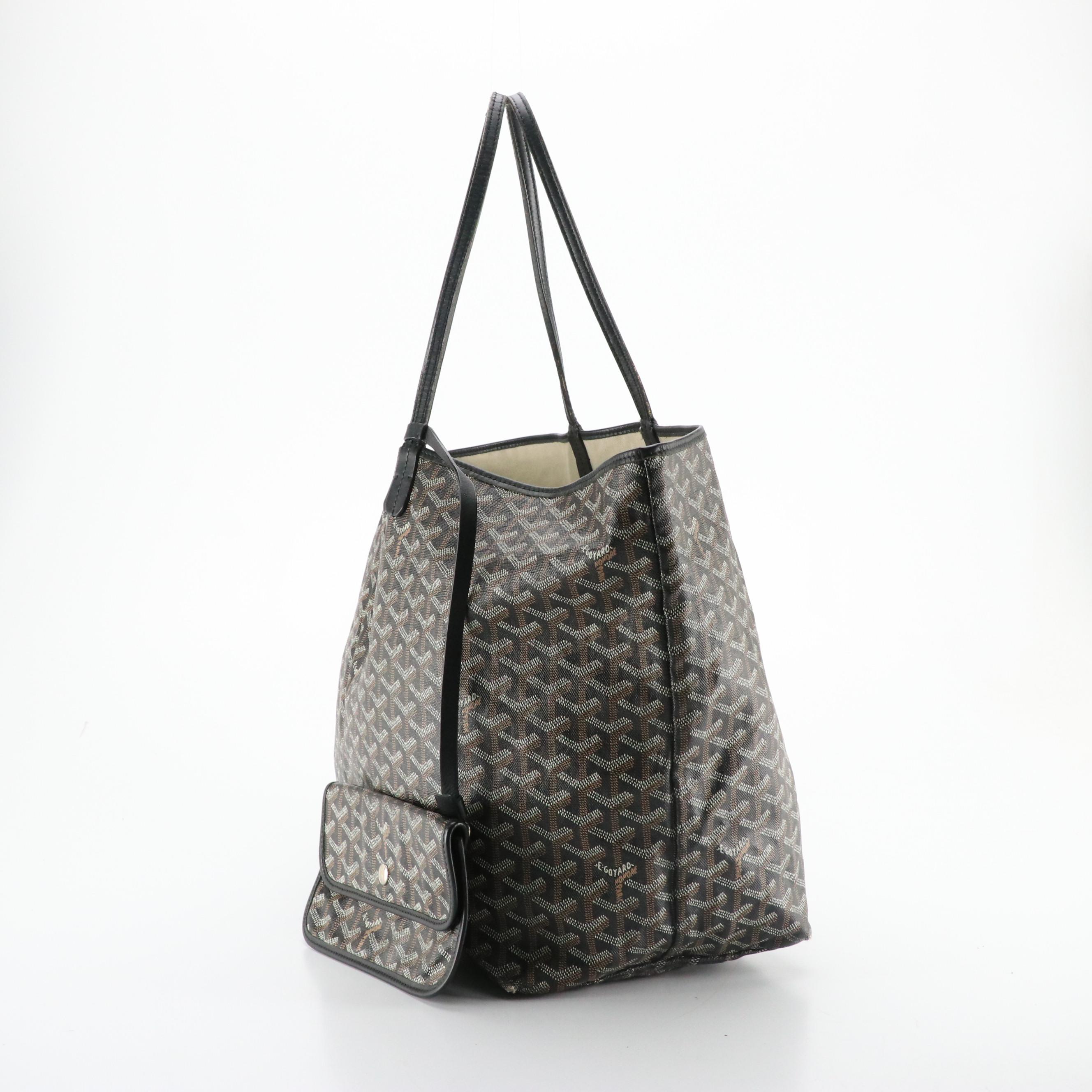 Goyard Saint Louis GM Tote in Black Goyardine Canvas