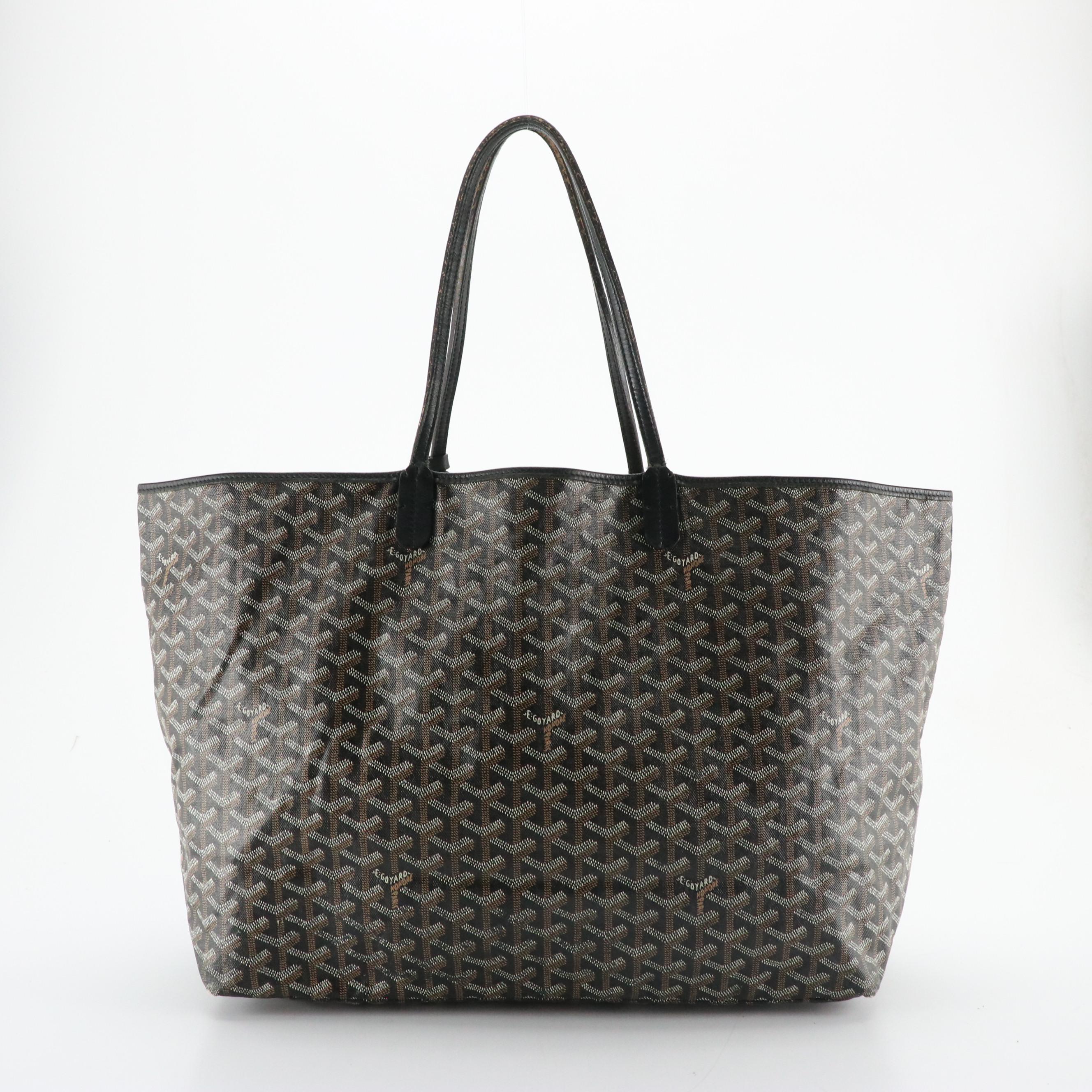 Goyard Saint Louis GM Tote in Black Goyardine Canvas
