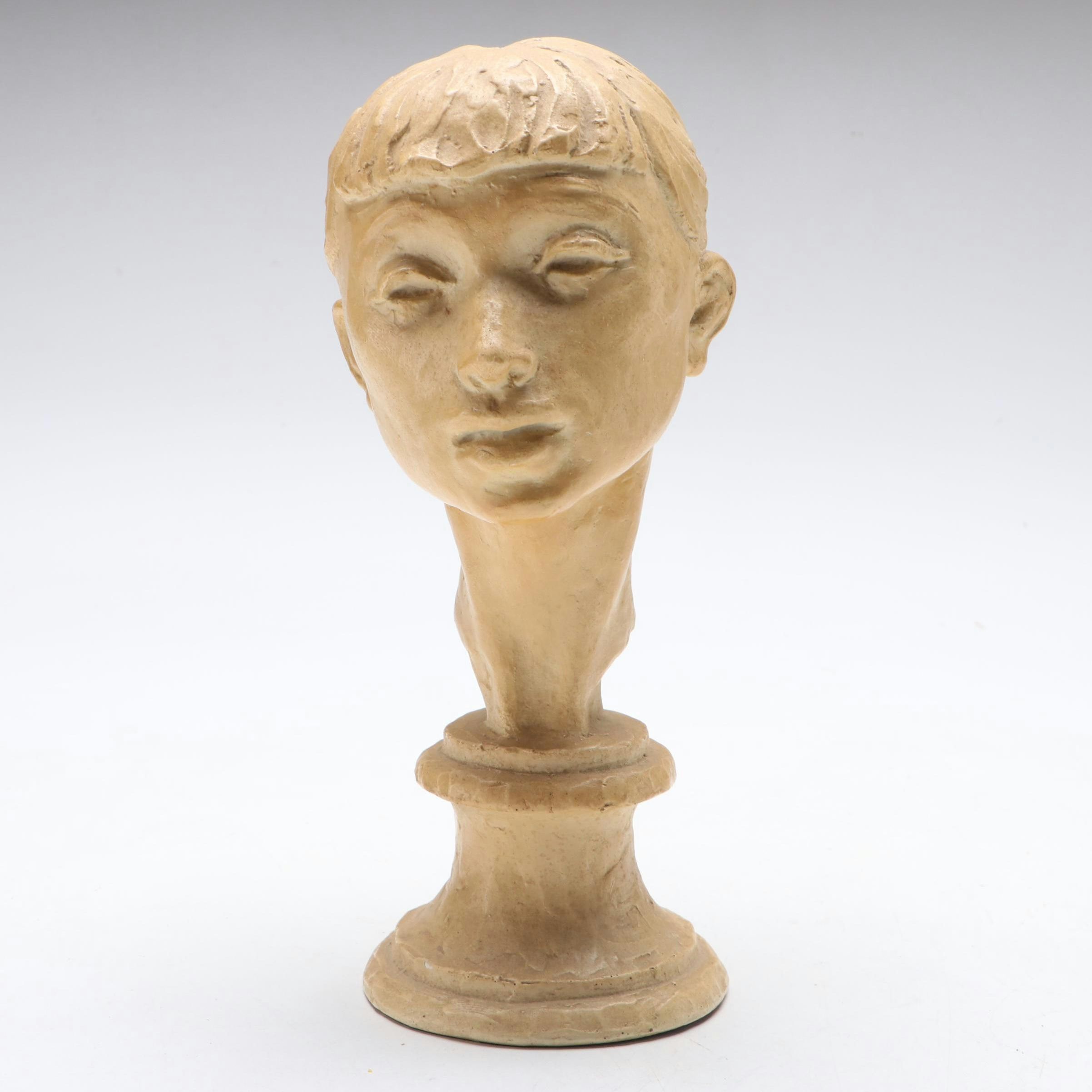 Fred Press Mid-Century Plaster Ballerina Bust