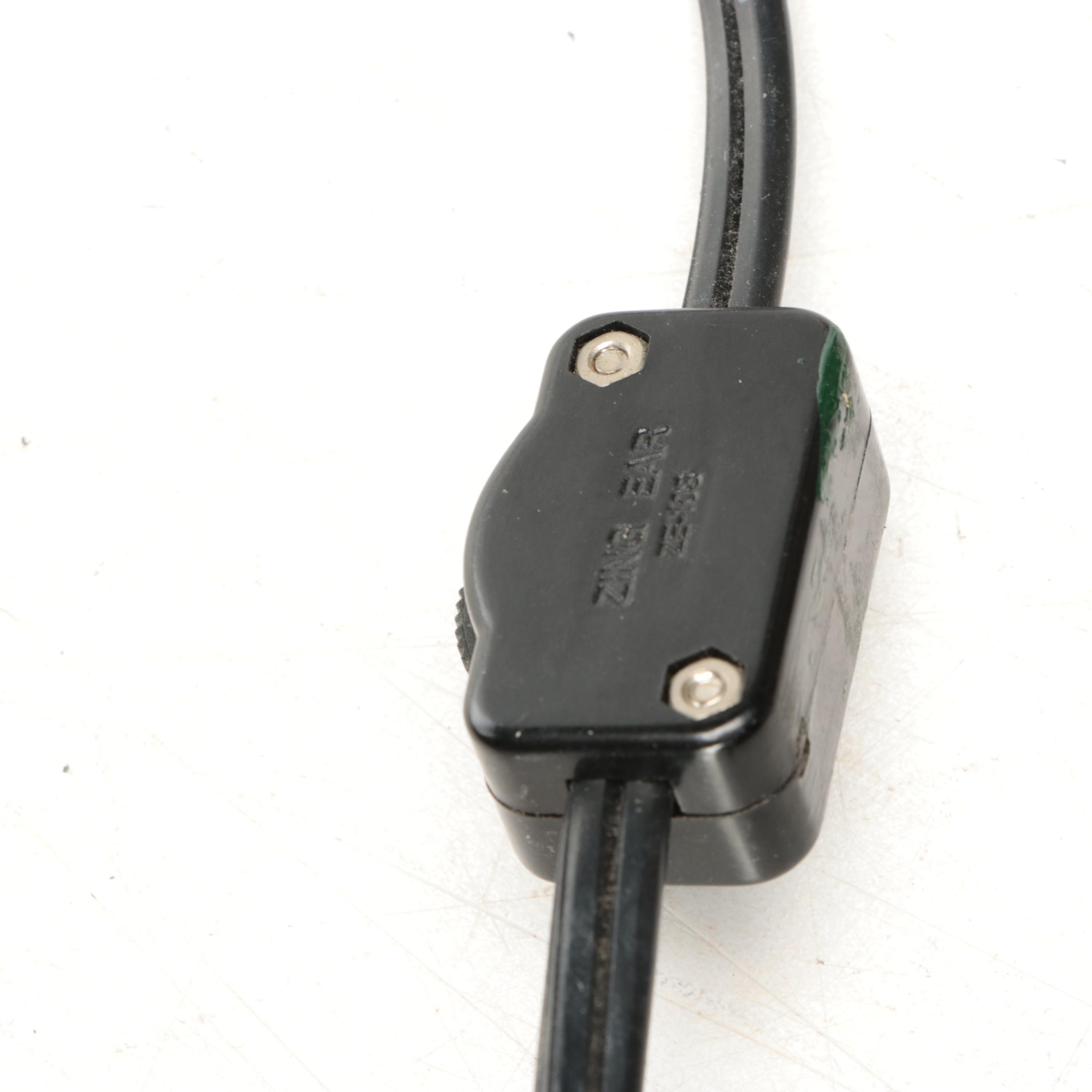 Arts and Crafts Style Slag Glass Three-Arm Table Lamp