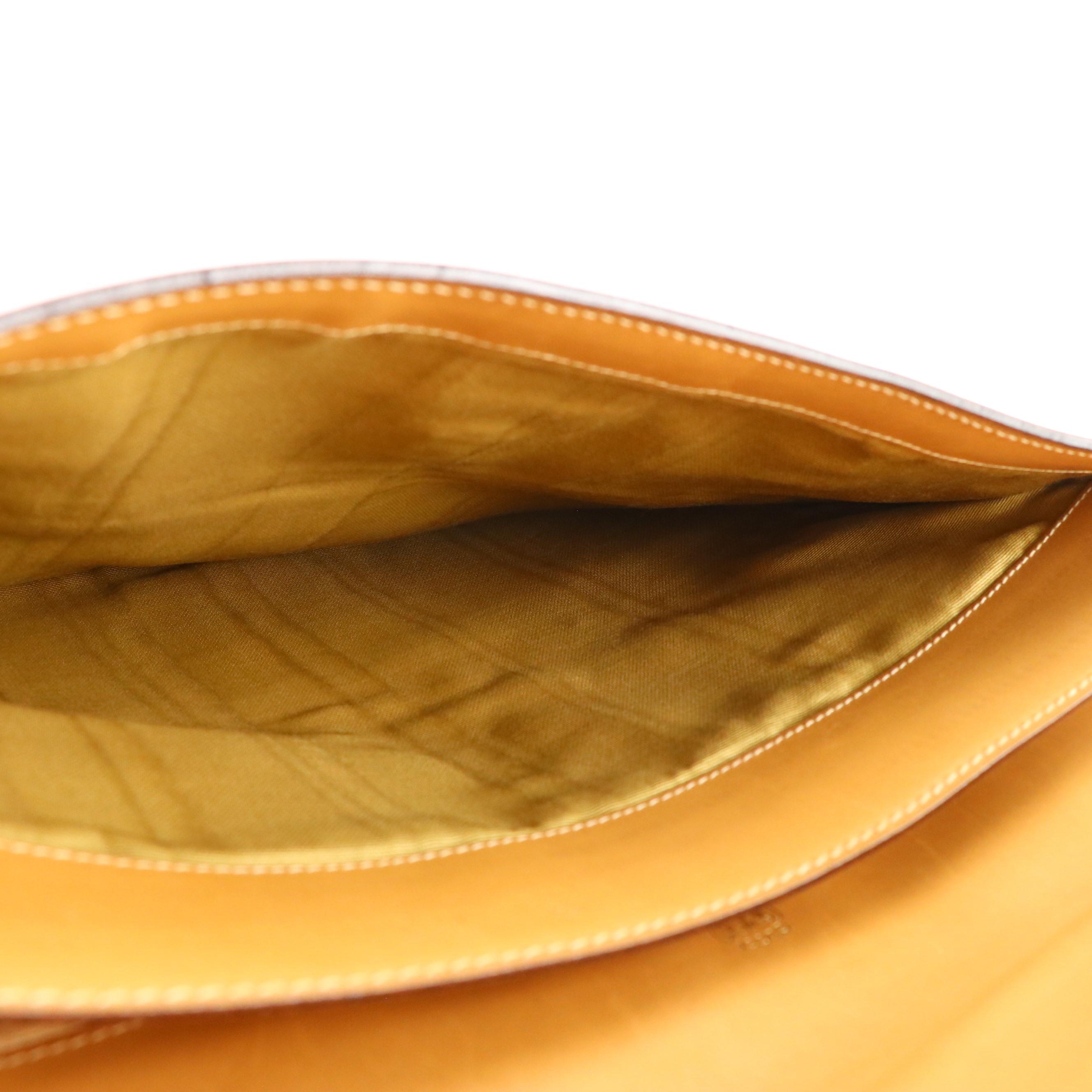 Gucci Web Stripe Portfolio in Micro GG Canvas and Tan Leather Trim