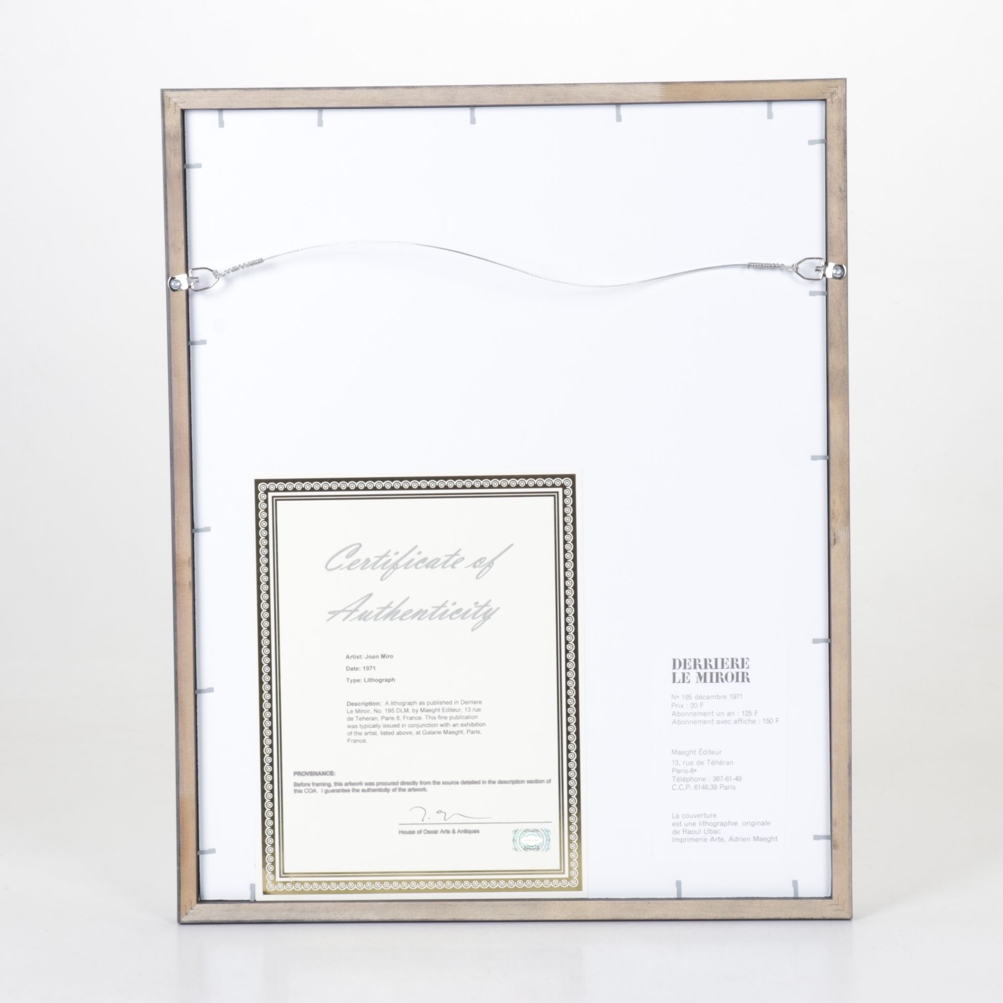 Joan Miró Color Lithograph for "Derrière le Miroir," 1971