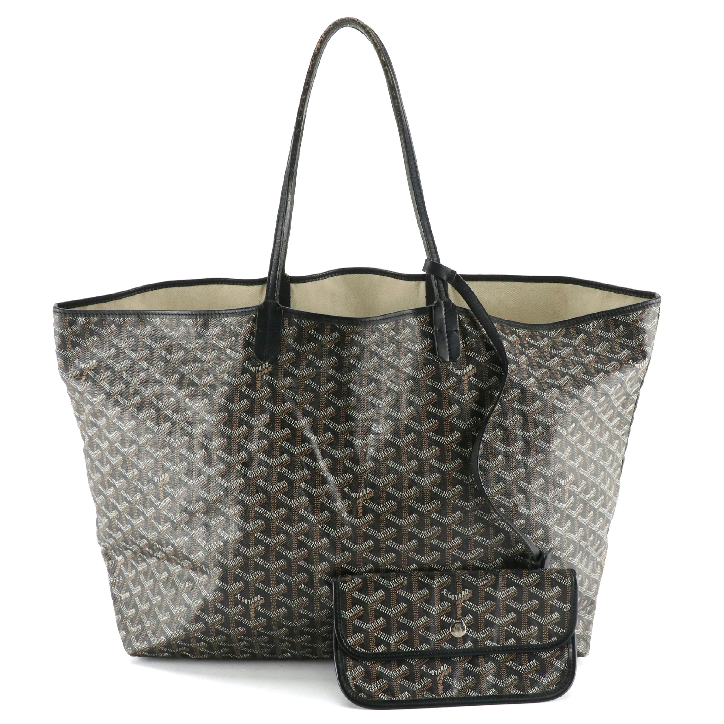 Goyard Saint Louis GM Tote in Black Goyardine Canvas