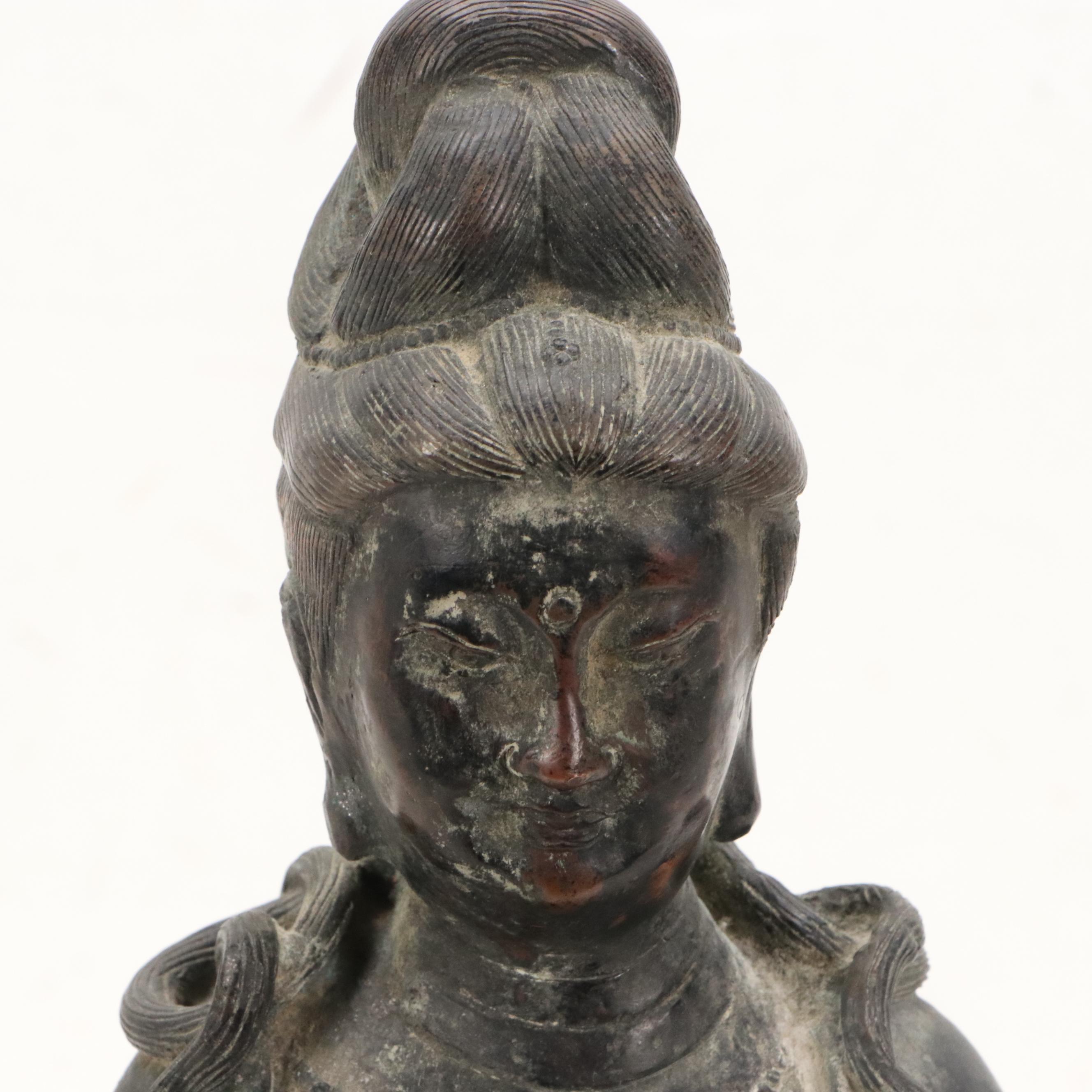 Patinated Bronze Shakyamuni Buddha Statue, Early to Mid-20th Century