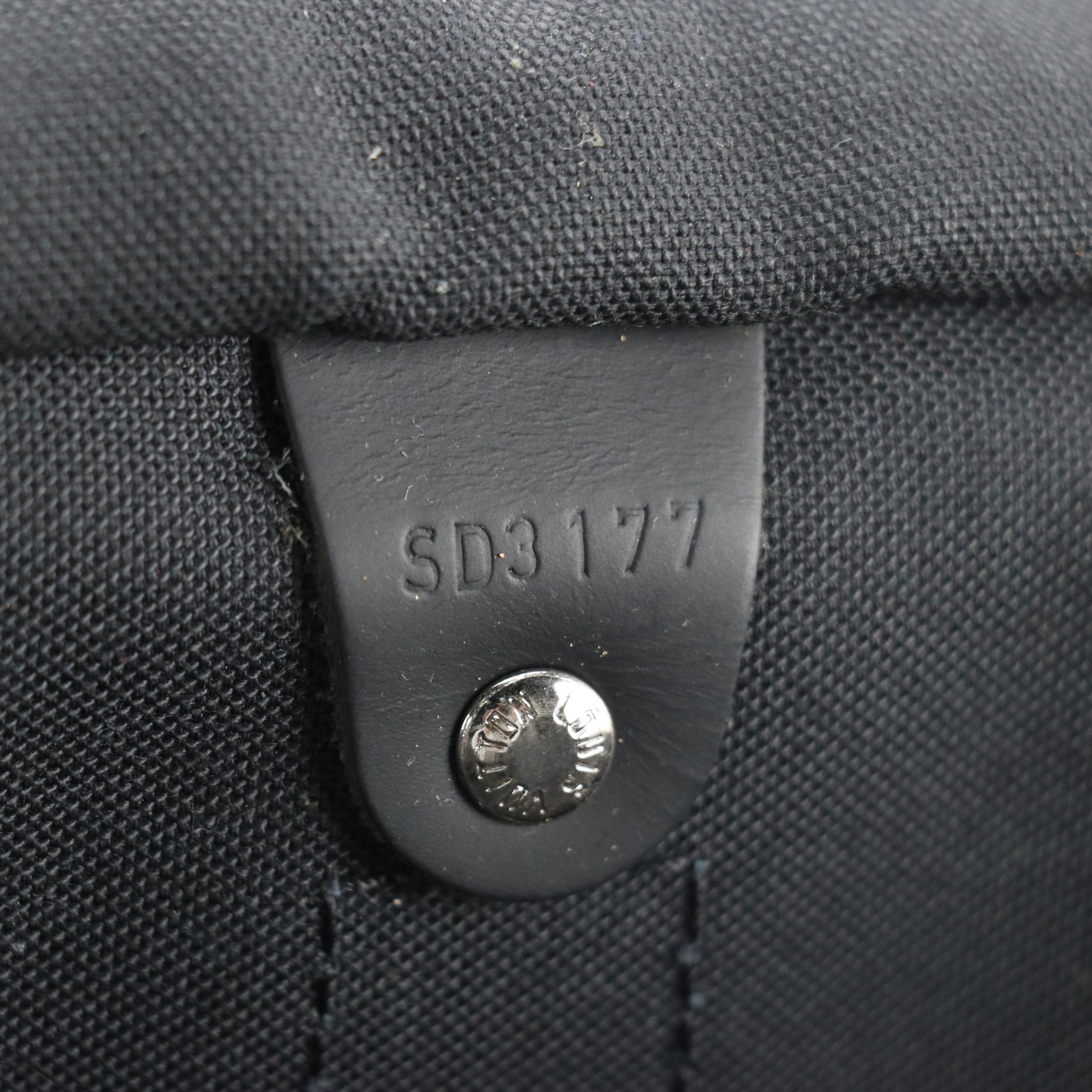 Louis Vuitton Keepall Bandoulière 45 in Monogram Eclipse and Black Leather