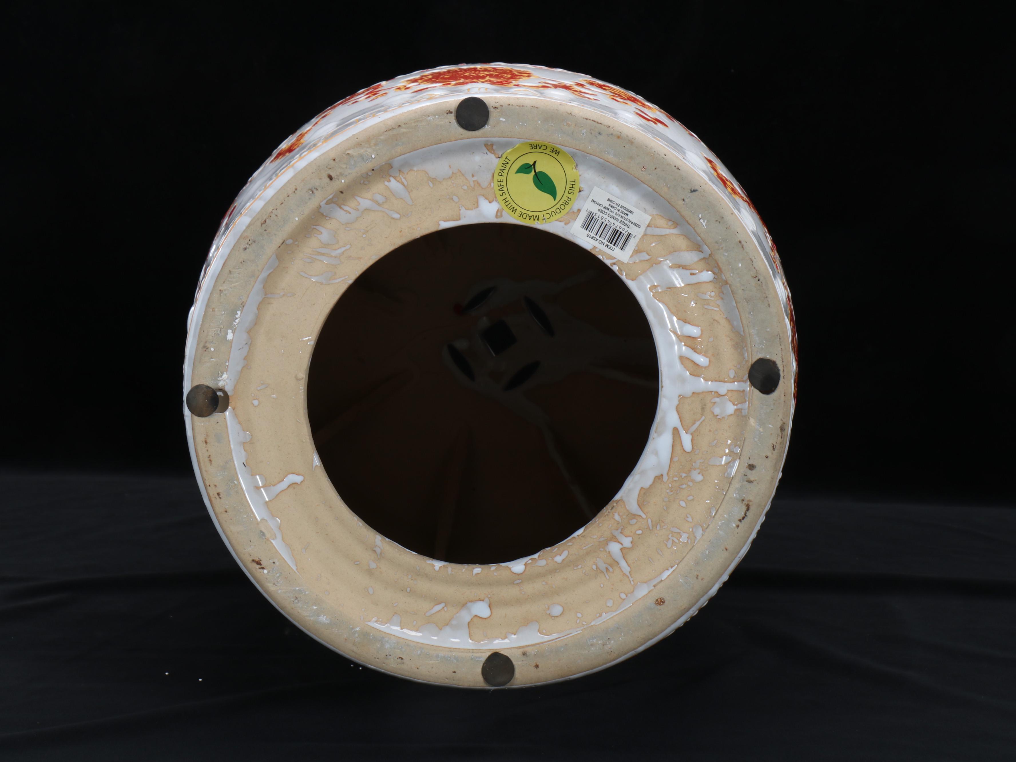 Three Hands Corp. Contemporary Chinese Pierced Ceramic Garden Stool