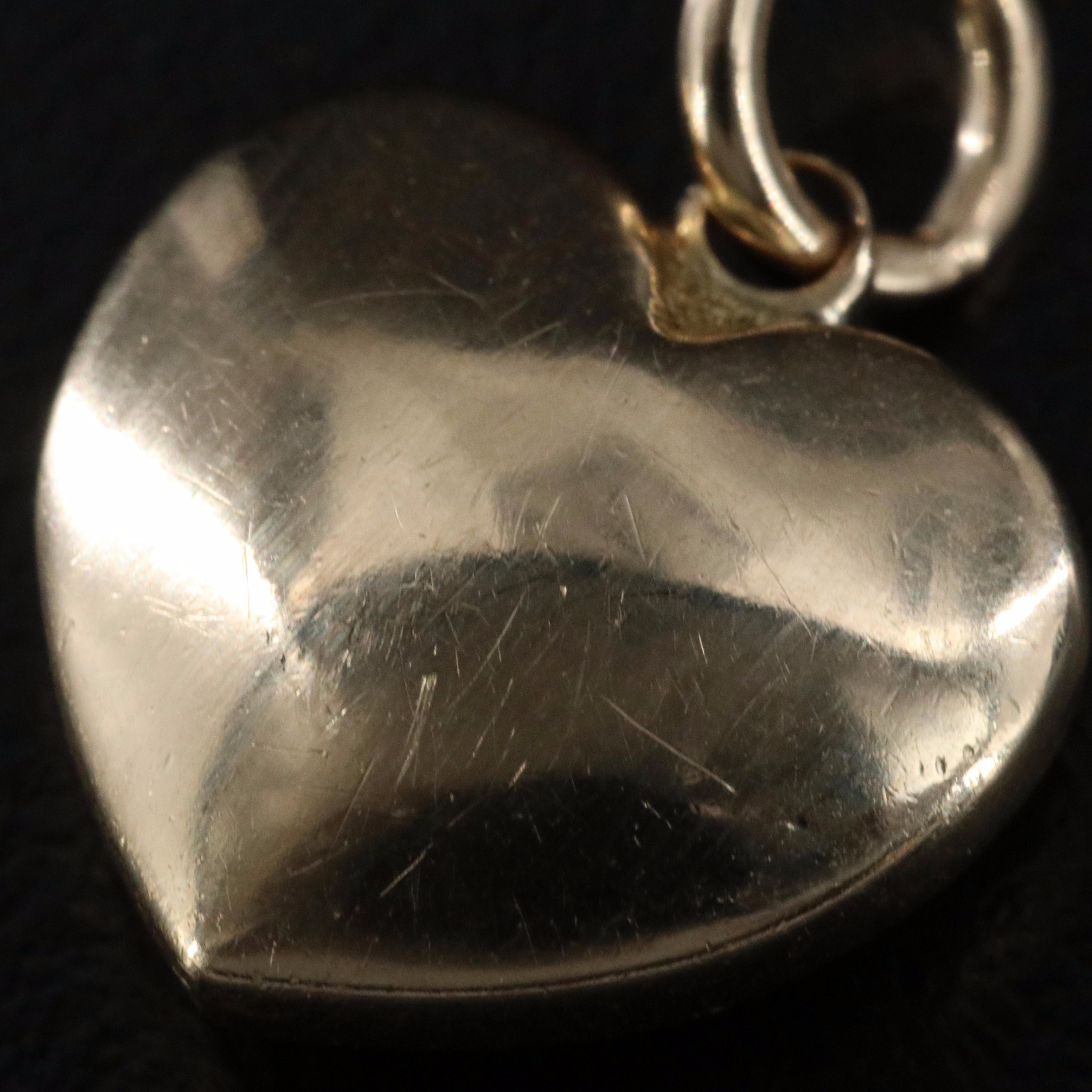 14K Puff Heart Pendant