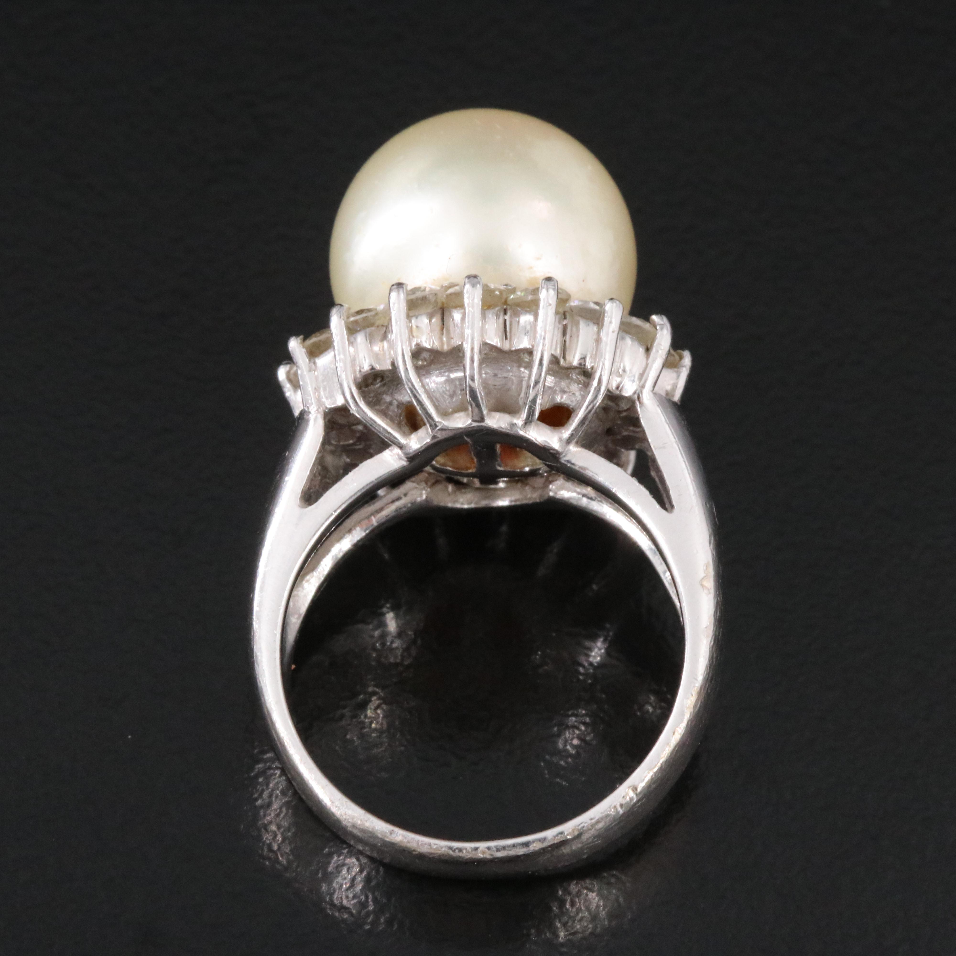 18K 13.00 MM Pearl and 1.05 CTW Diamond Ring