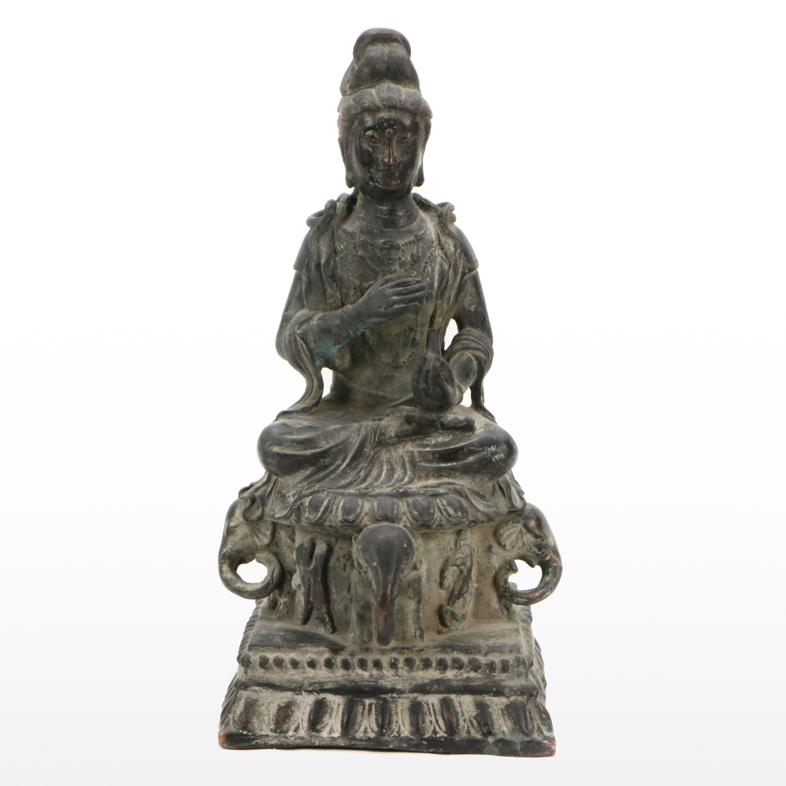 Patinated Bronze Shakyamuni Buddha Statue, Early to Mid-20th Century