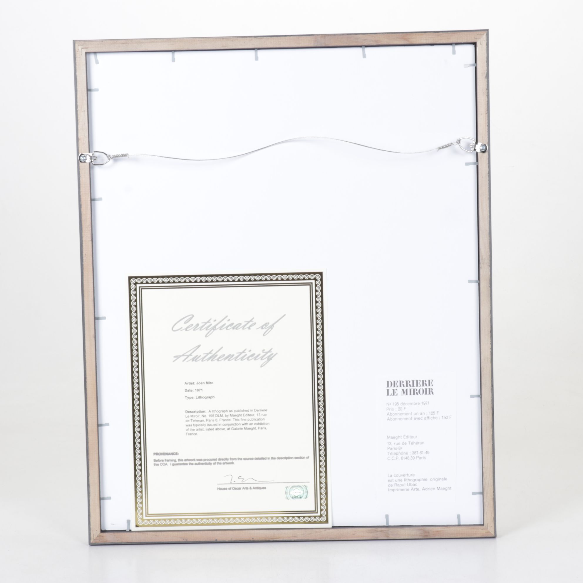 Joan Miró Color Lithograph for "Derrière le Miroir," 1971