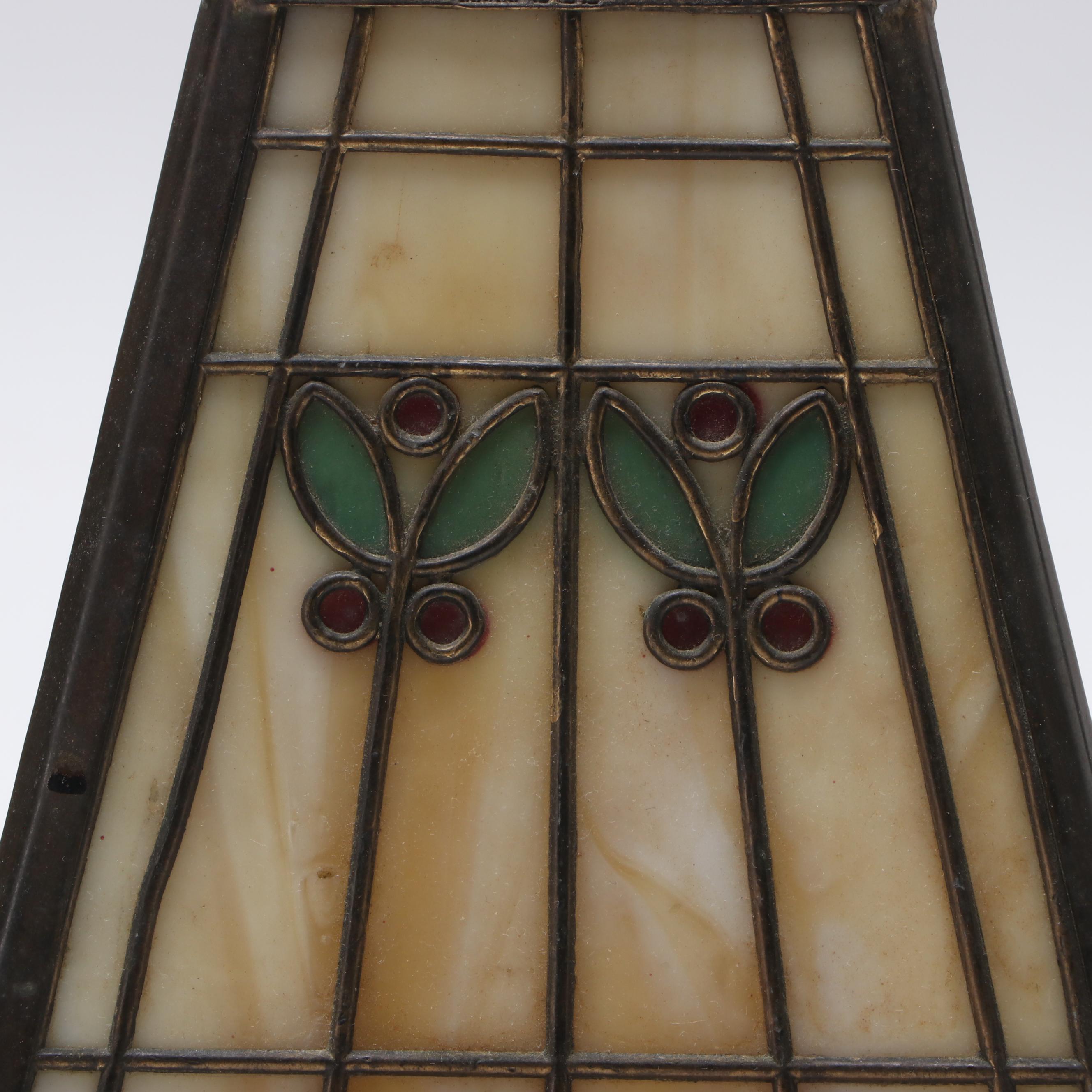 Pair of Slag Glass Accent Lamp Shades