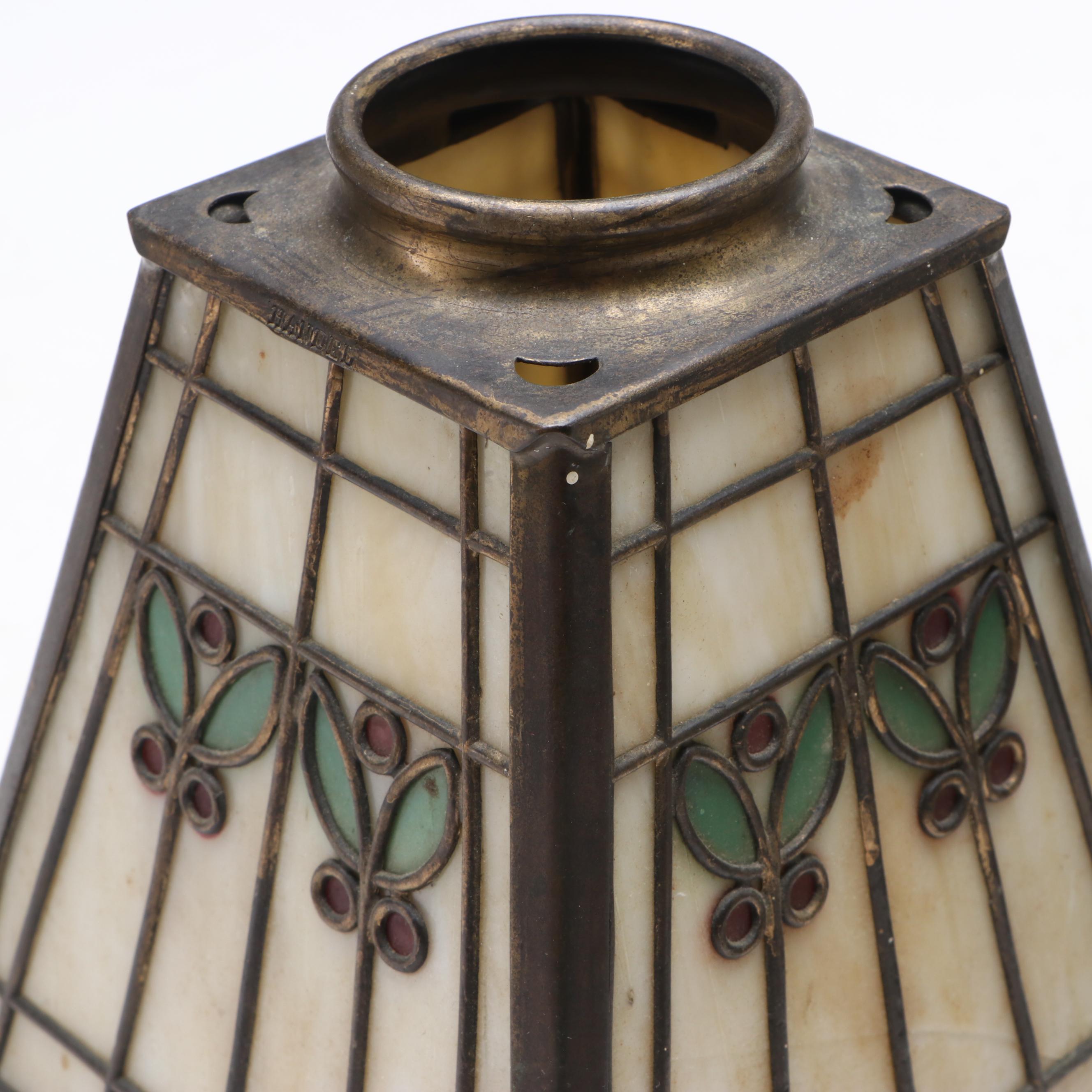 Pair of Slag Glass Accent Lamp Shades