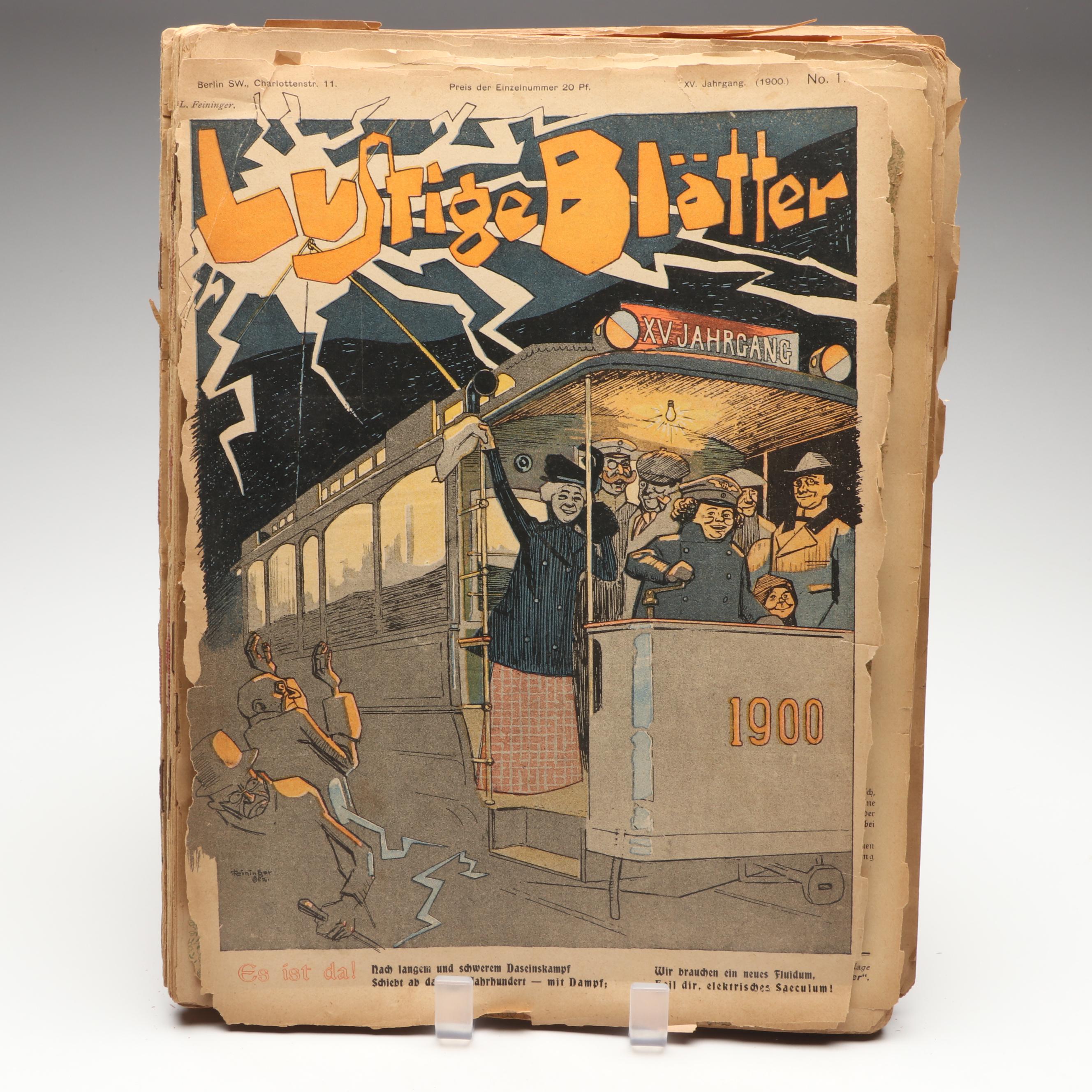 German "Lustige Blätter" Bound Magazine, 1900