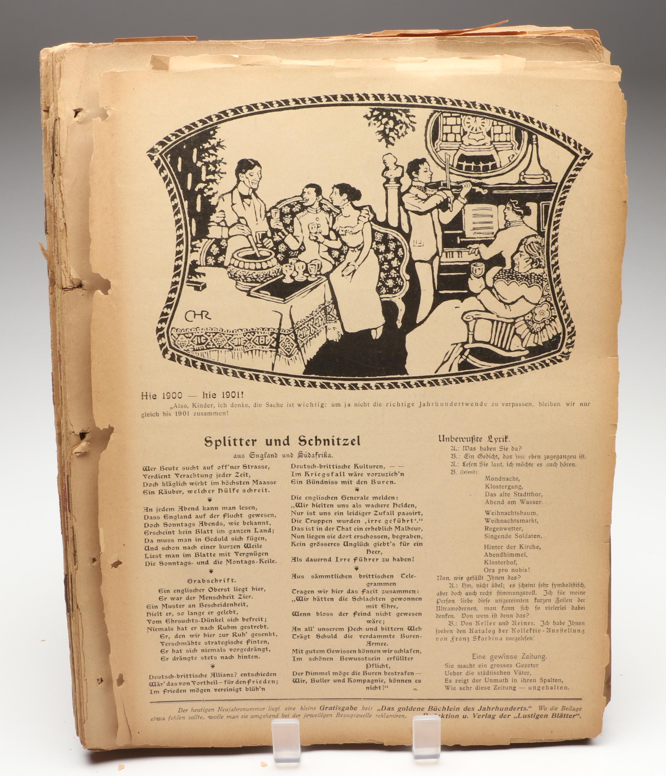 German "Lustige Blätter" Bound Magazine, 1900
