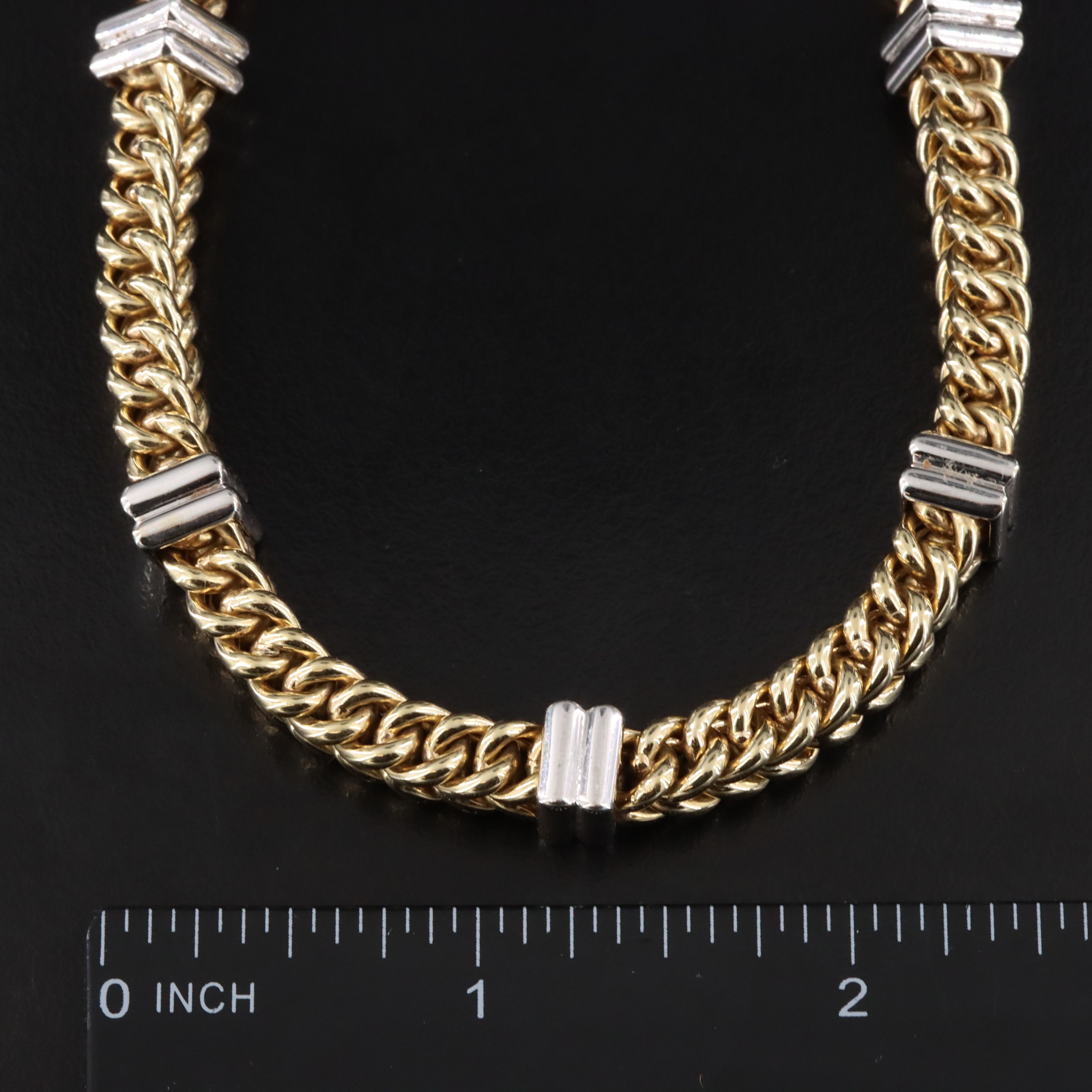 14K Two-Tone Square Curb Chain Necklace