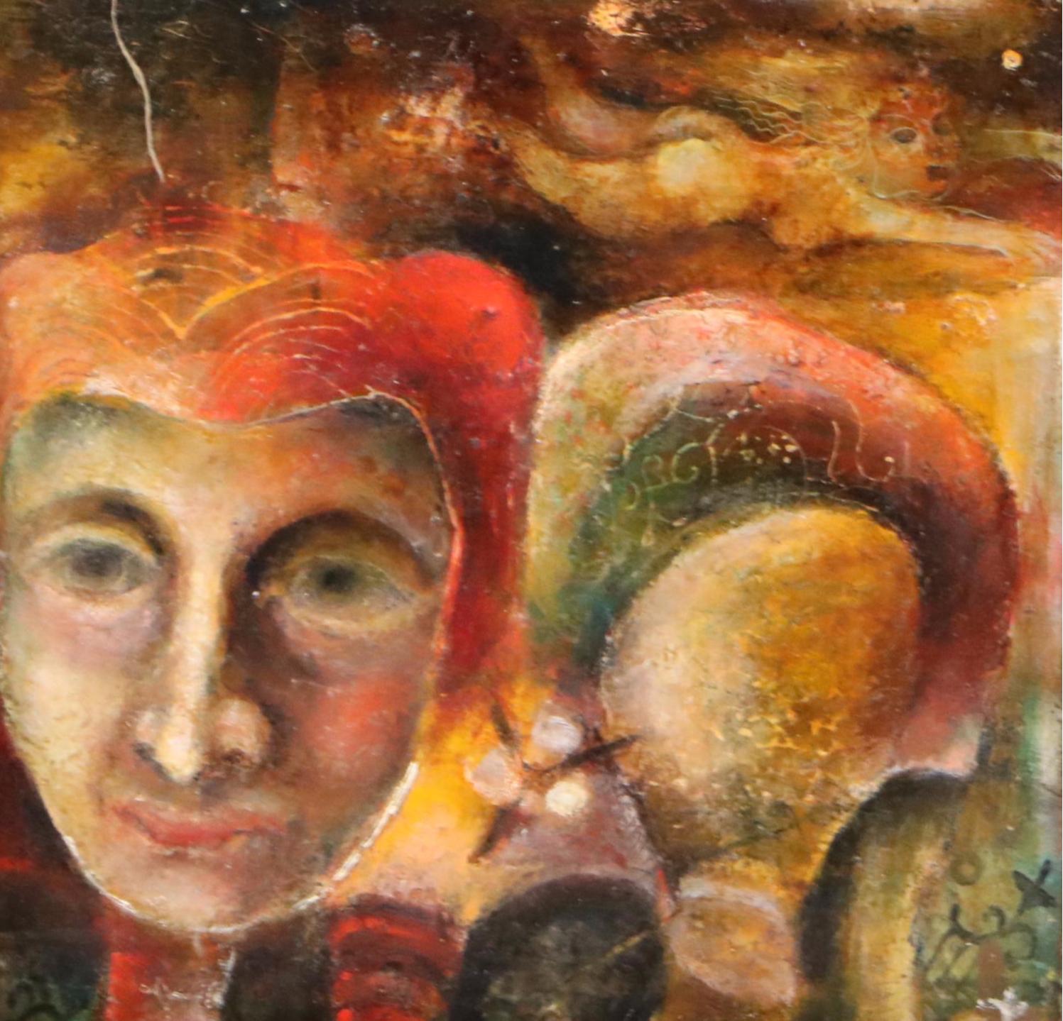 Nikolay Manuylov "Kuk" Oil Painting of Surreal Creature, Mid to Late 20th C.