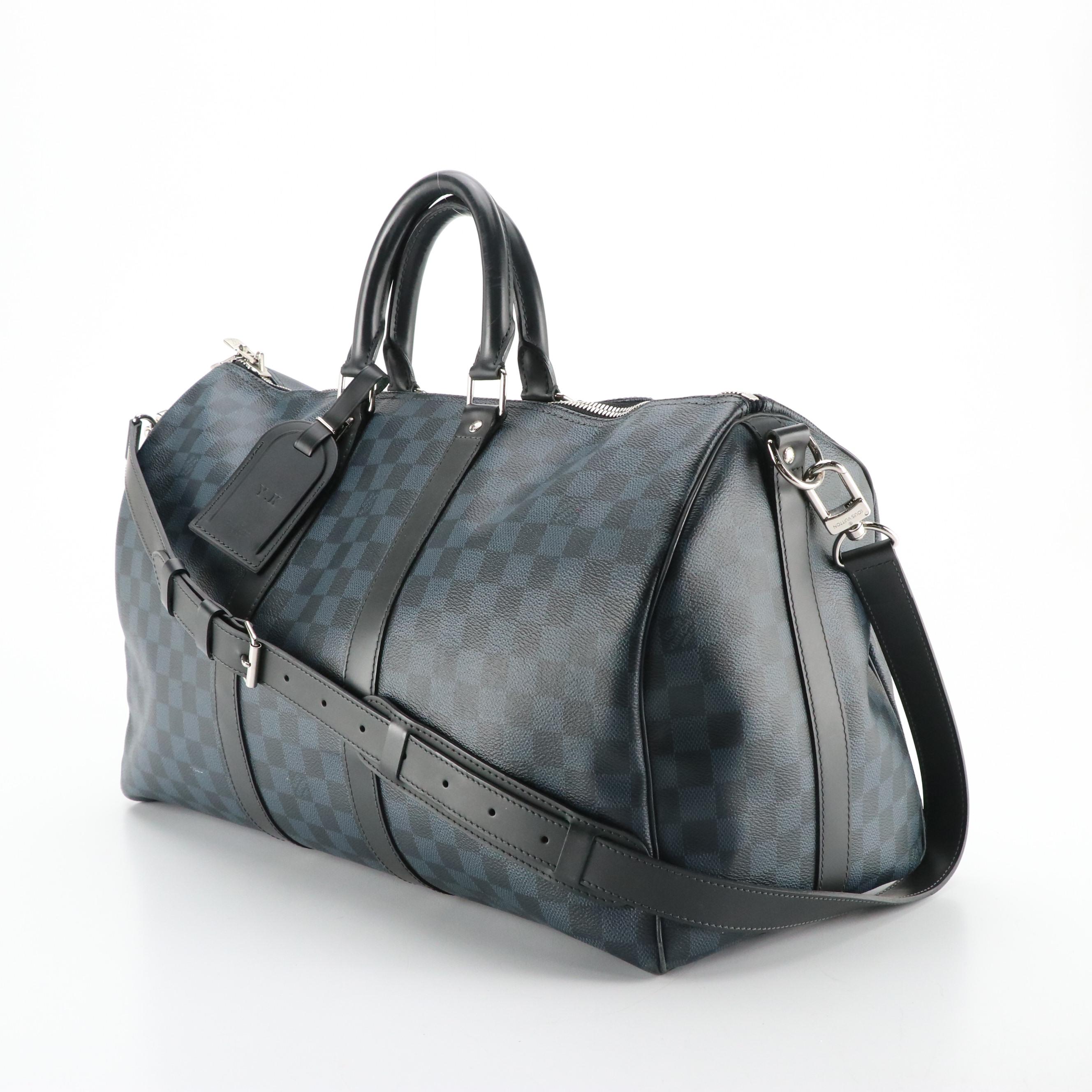 Louis Vuitton Keepall Bandoulière 45 in Damier Graphite Canvas and Black Leather