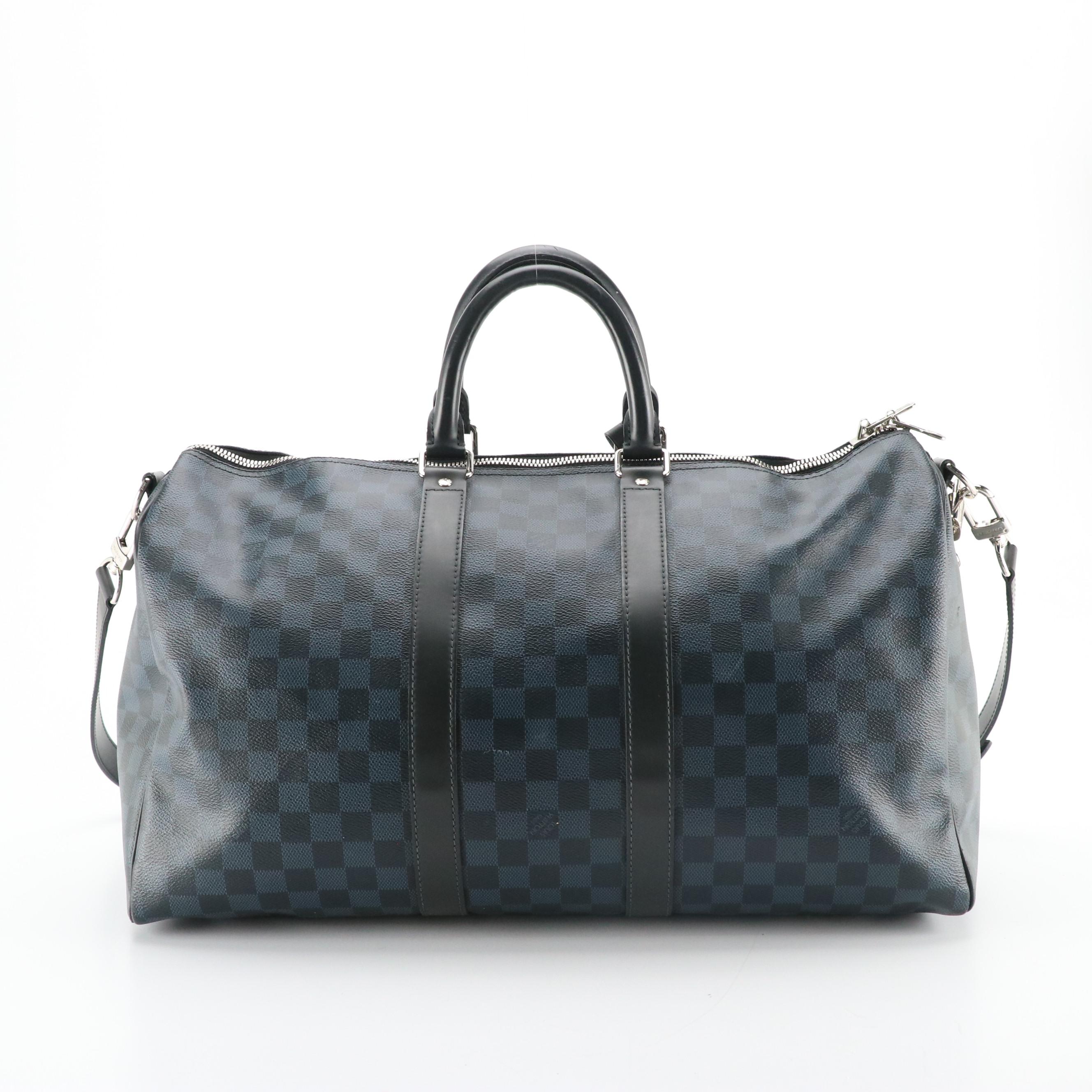 Louis Vuitton Keepall Bandoulière 45 in Damier Graphite Canvas and Black Leather