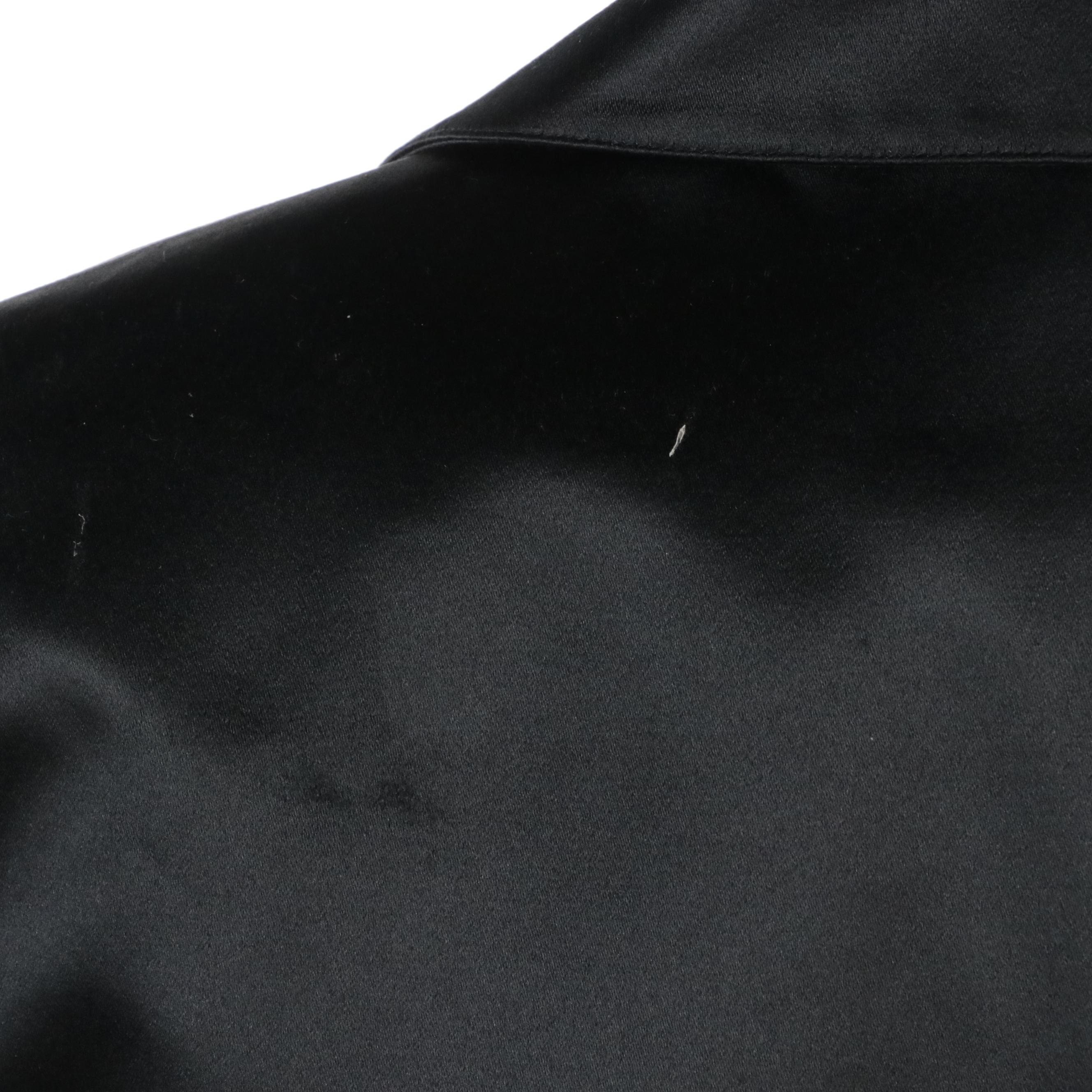 Novello-Bloom Shiny Polyester Jacket with Rhinestone Buttons and Mink Fur Cuffs