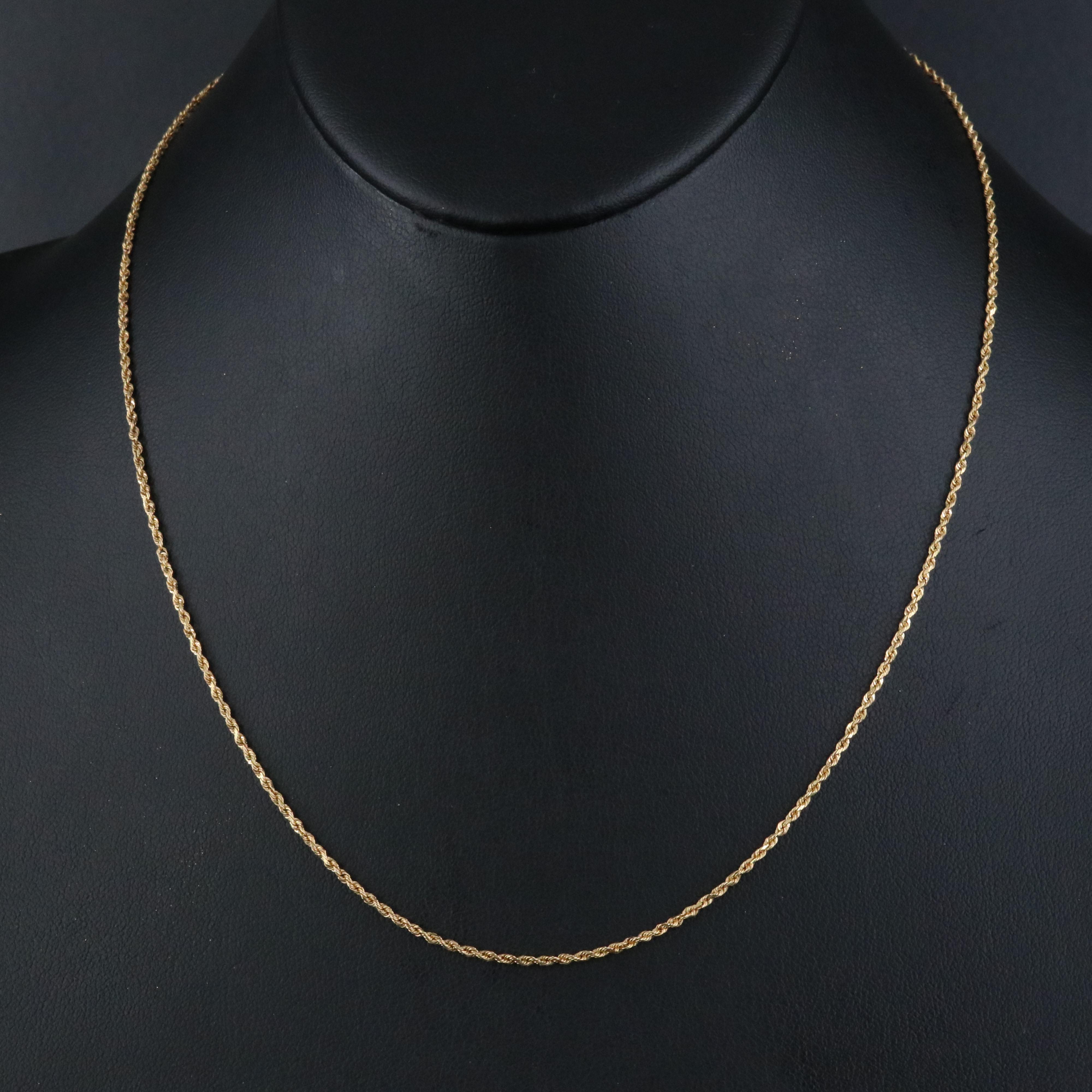 14K Rope Chain Necklace