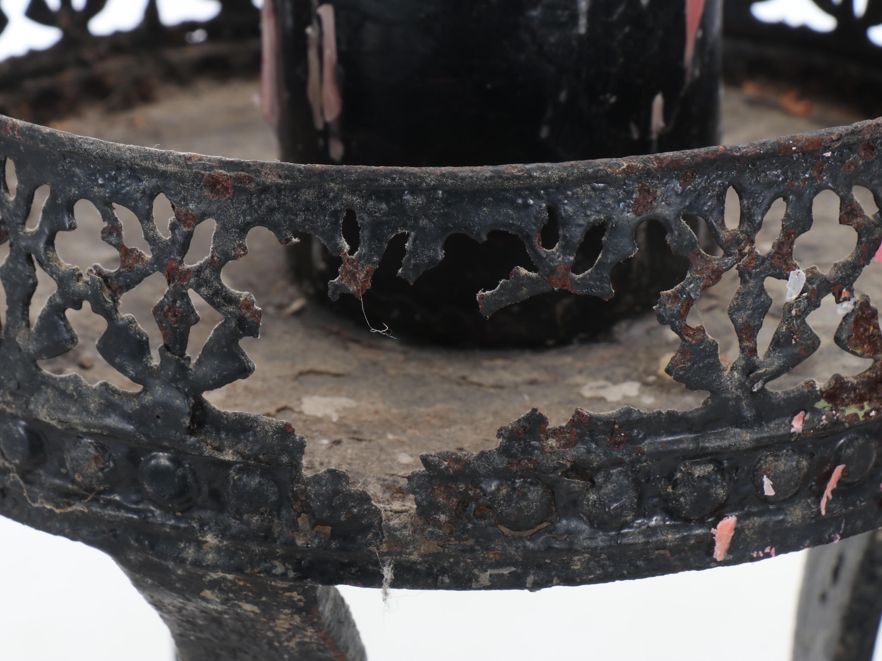 Wrought Iron and Glass Hurricane Candle Holders