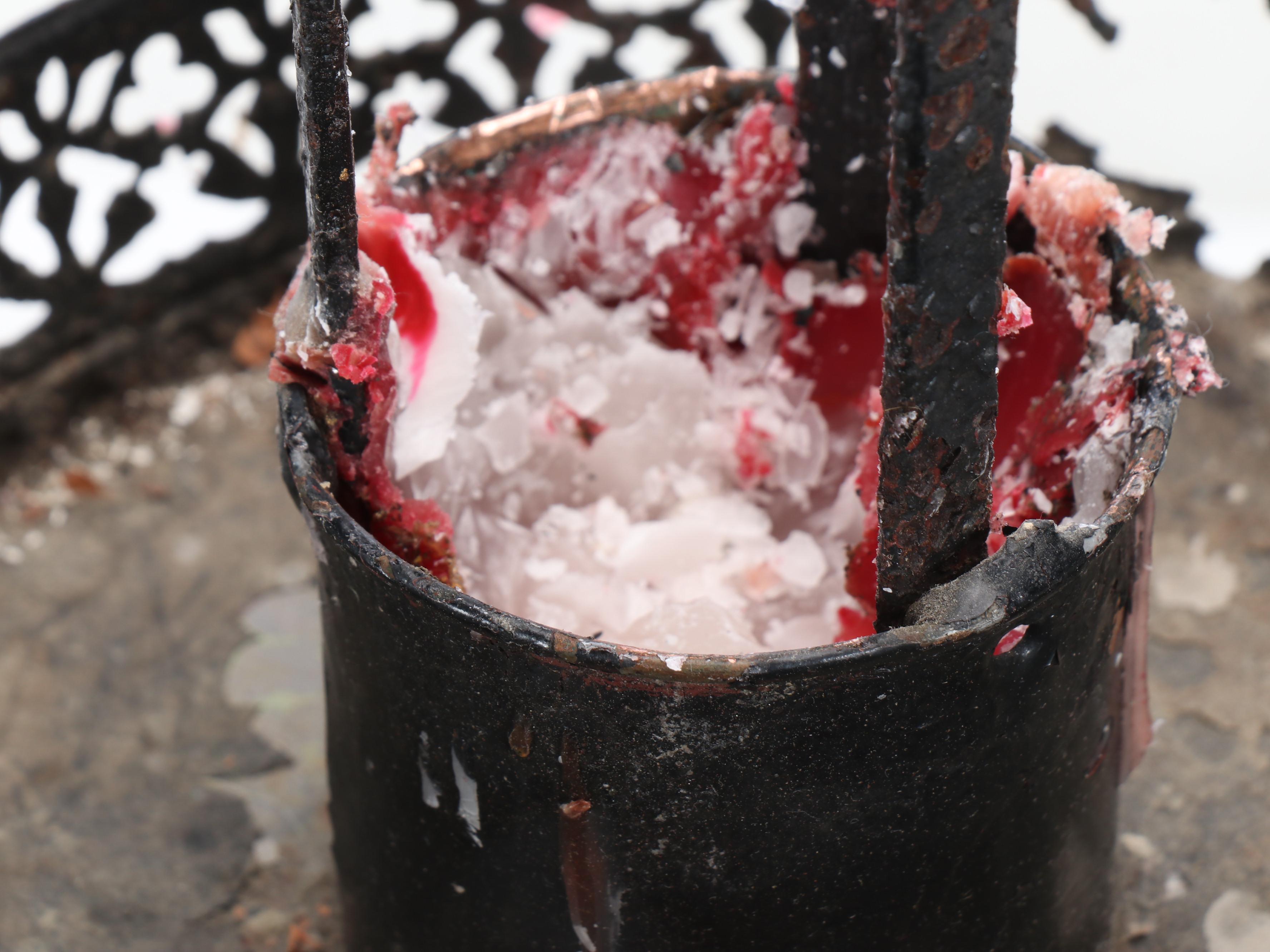 Wrought Iron and Glass Hurricane Candle Holders