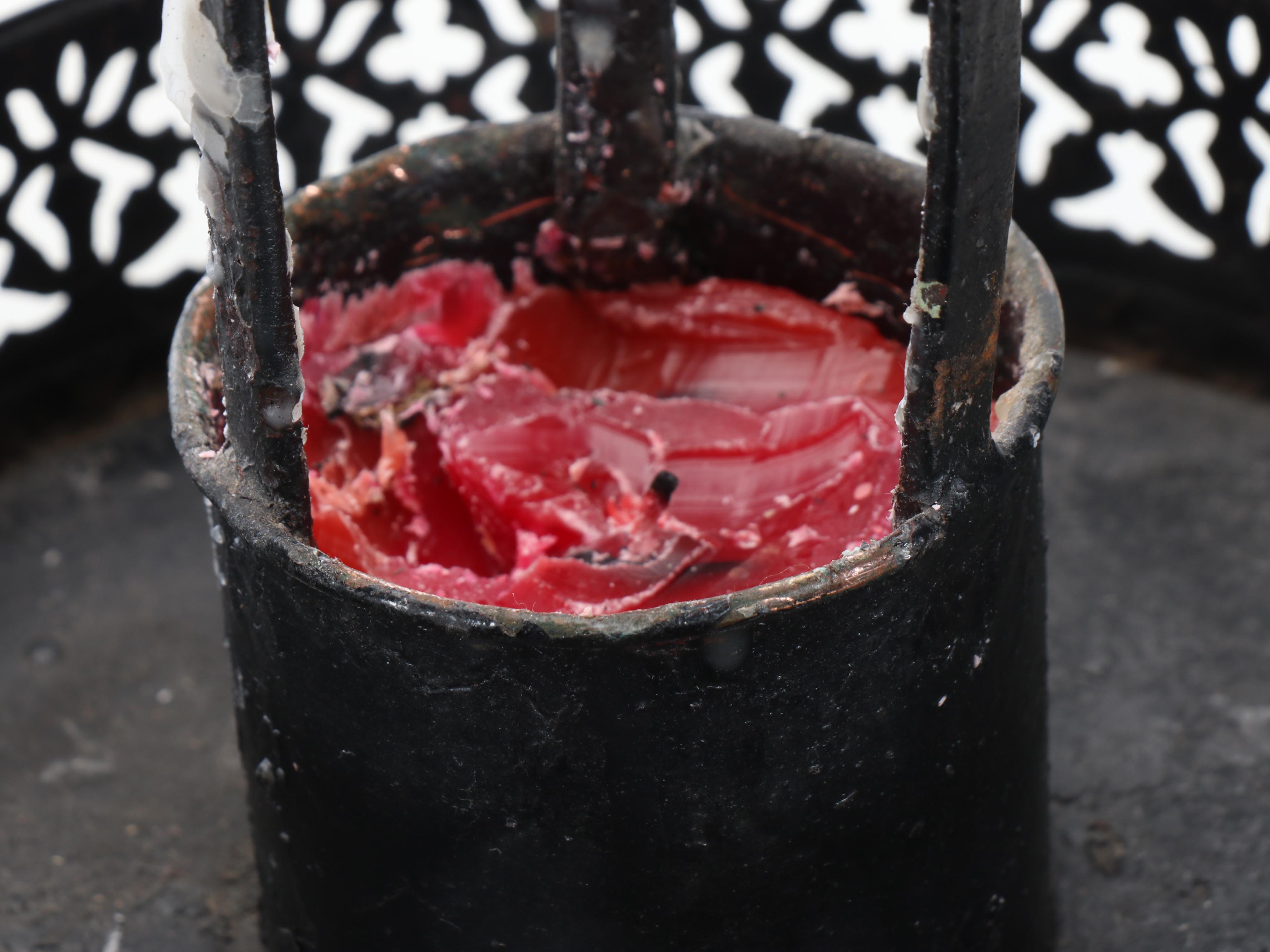 Wrought Iron and Glass Hurricane Candle Holders