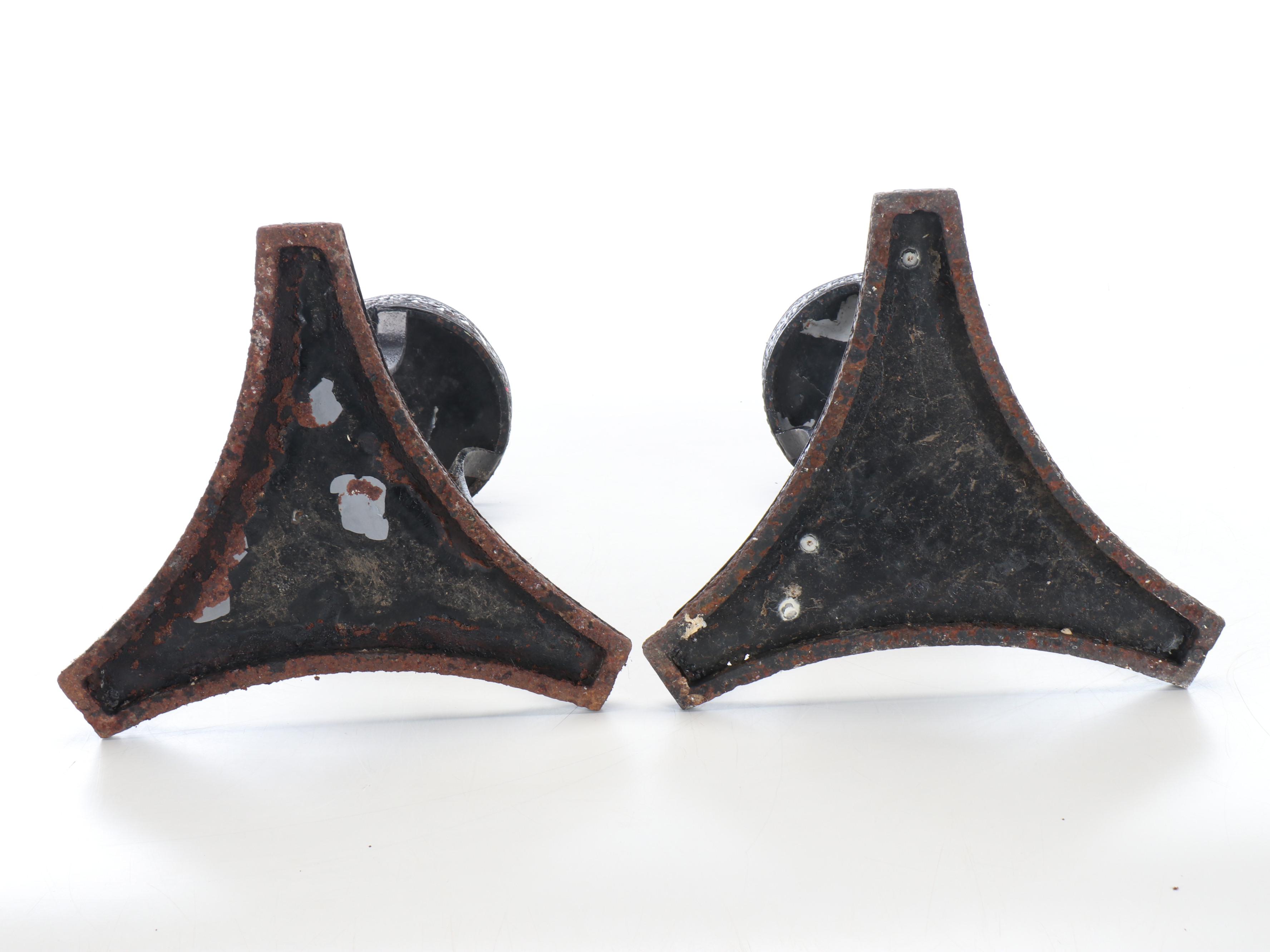 Wrought Iron and Glass Hurricane Candle Holders