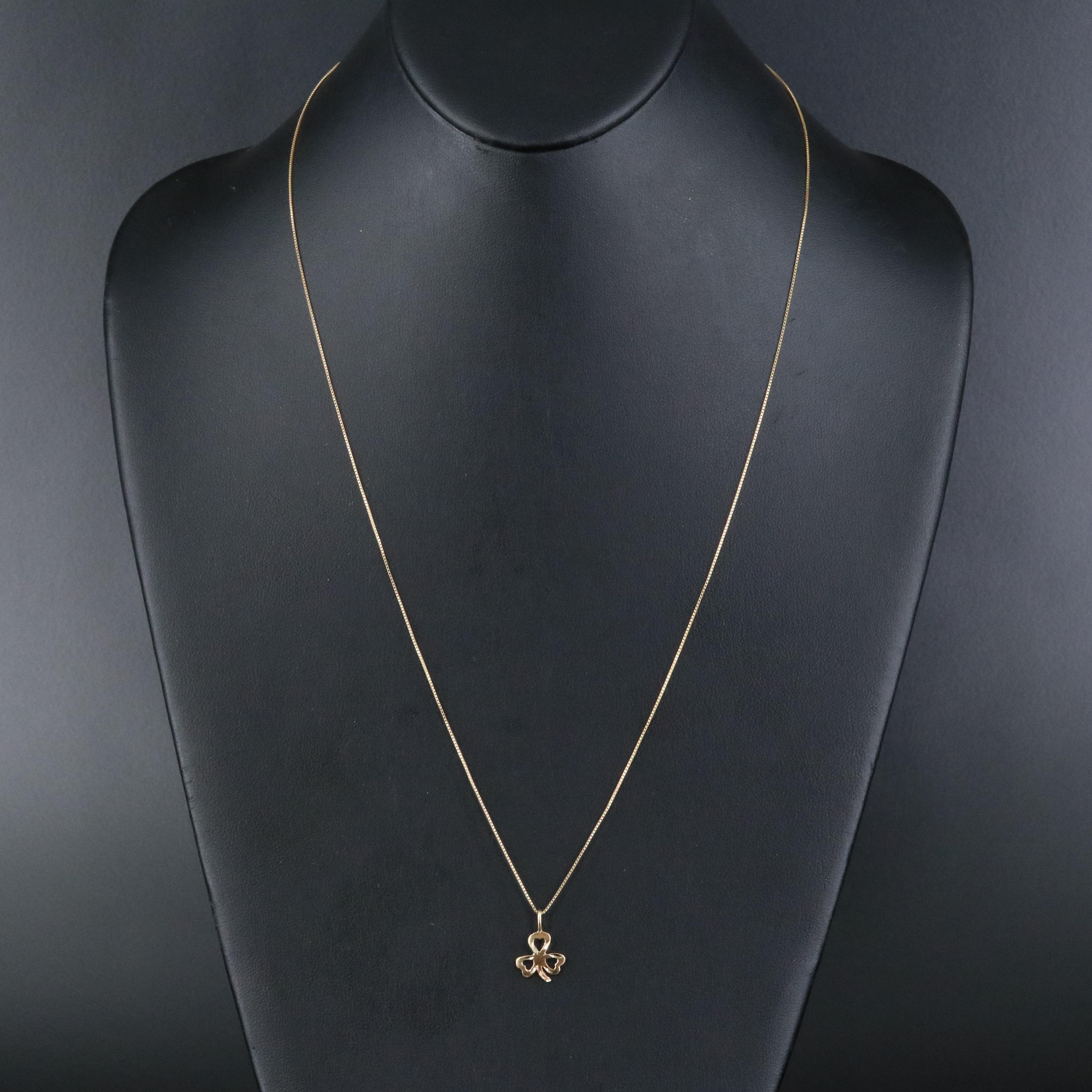 14K Clover Pendant Necklace