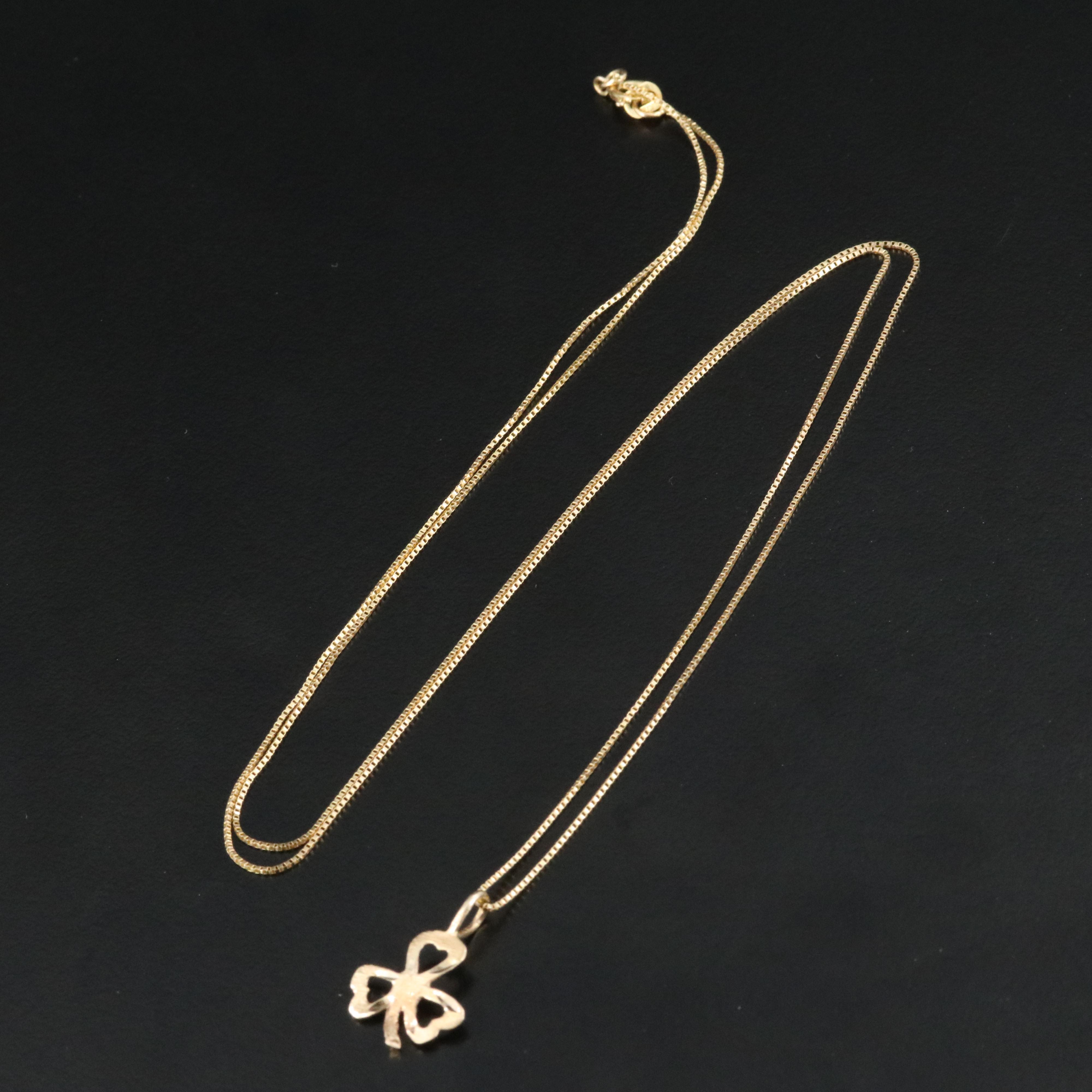 14K Clover Pendant Necklace